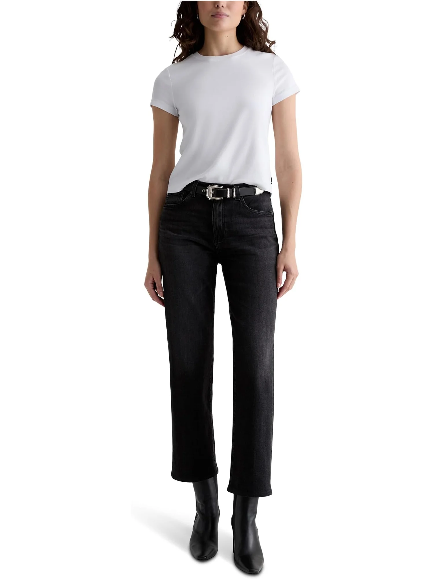 Женские прямые джинсы Brinley средней посадки в цвете Nebula AG Jeans — 5