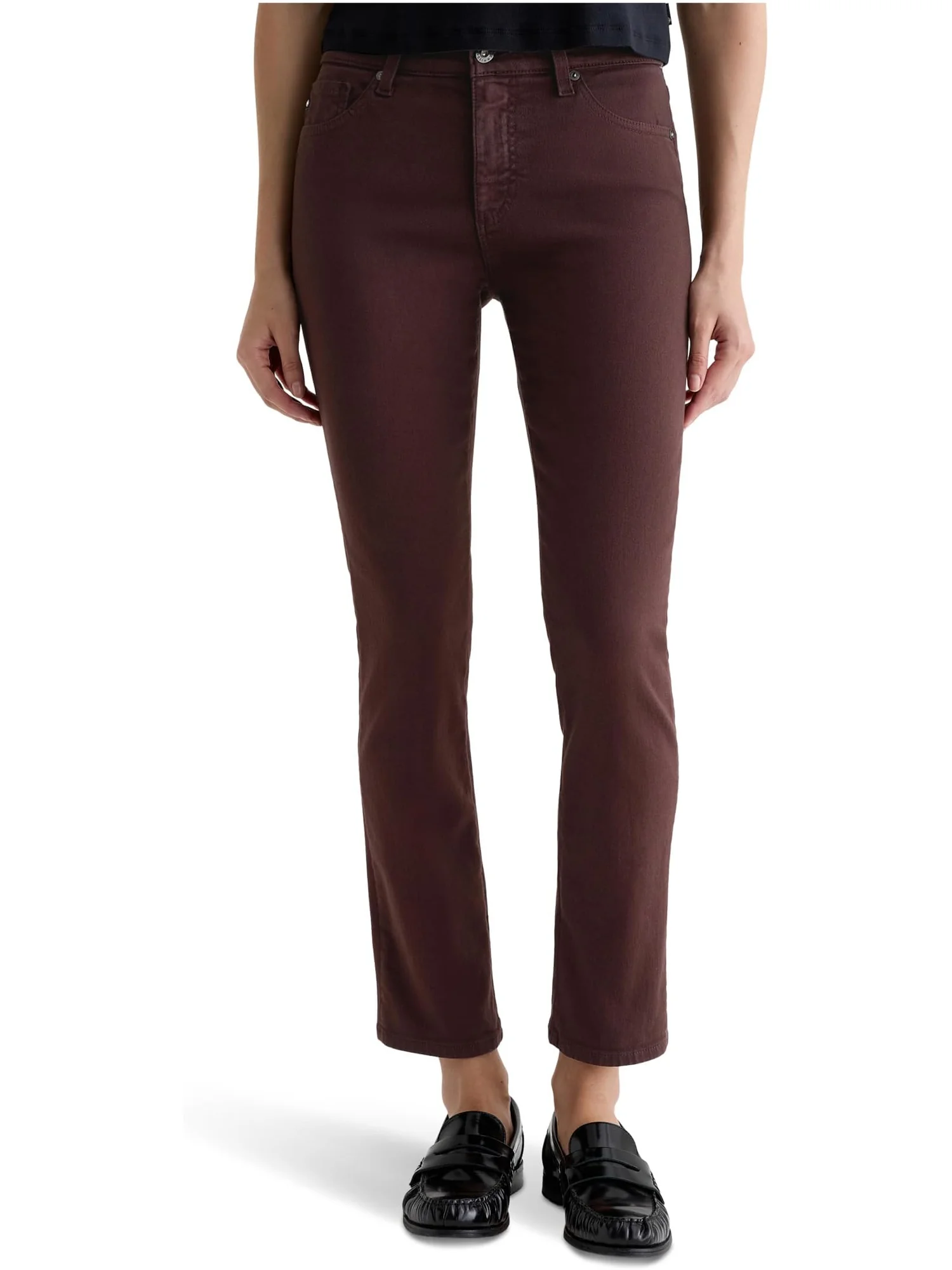 Брюки AG Jeans Women's Mari Mid Rise Slim Straight Jean In Coffee Bean — 1
