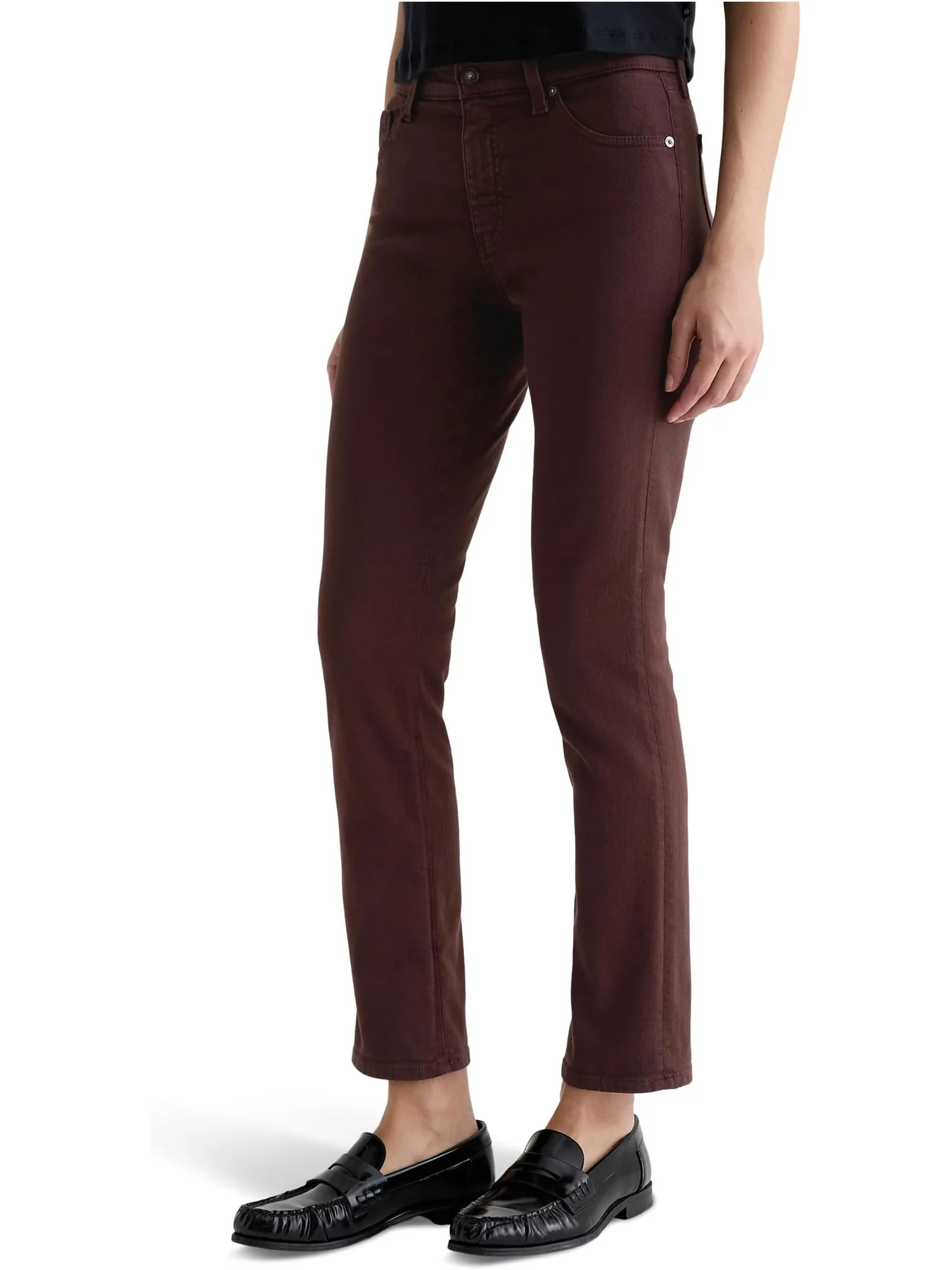 Брюки AG Jeans Women's Mari Mid Rise Slim Straight Jean In Coffee Bean — 2