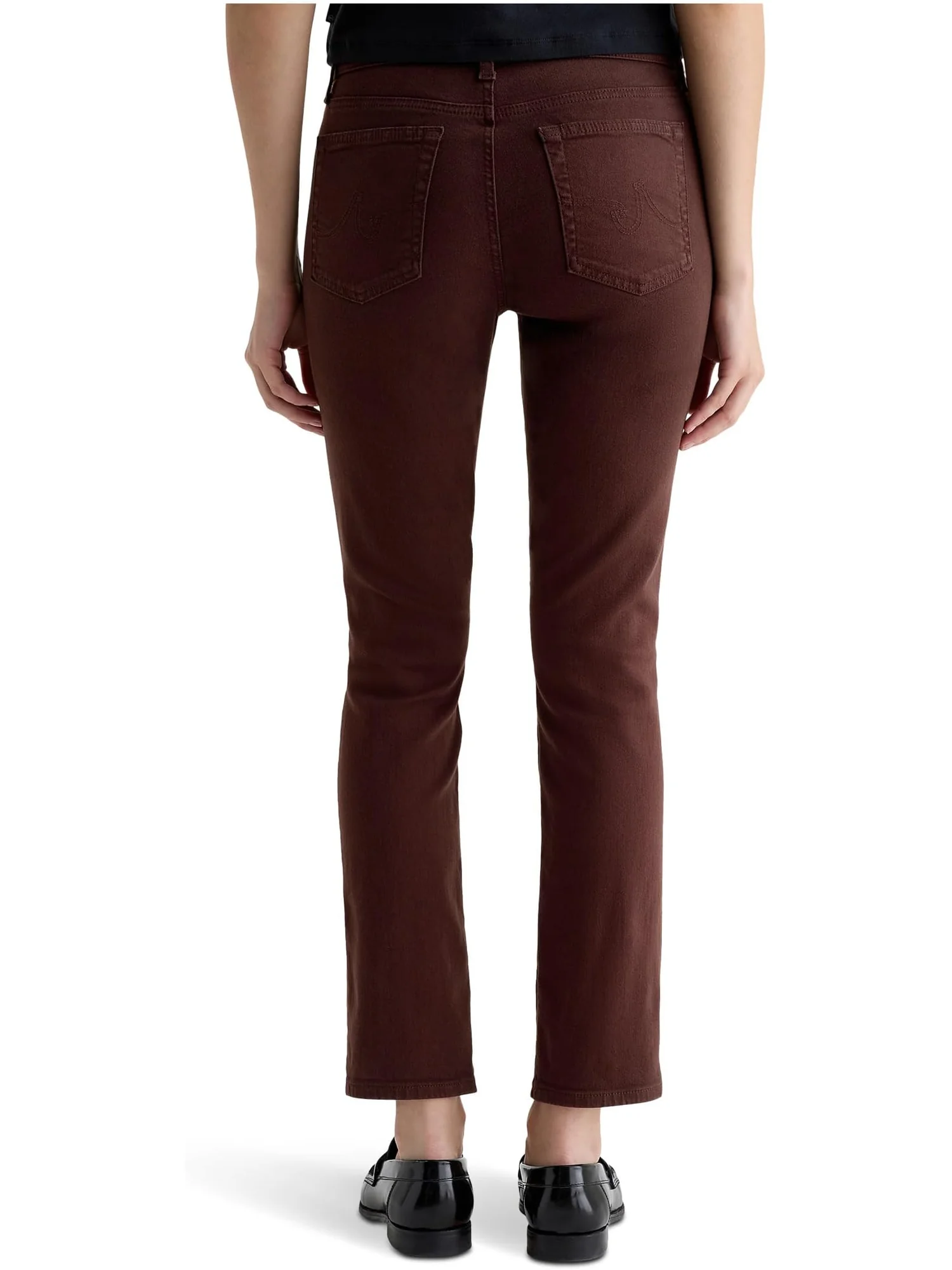 Брюки AG Jeans Women's Mari Mid Rise Slim Straight Jean In Coffee Bean — 3