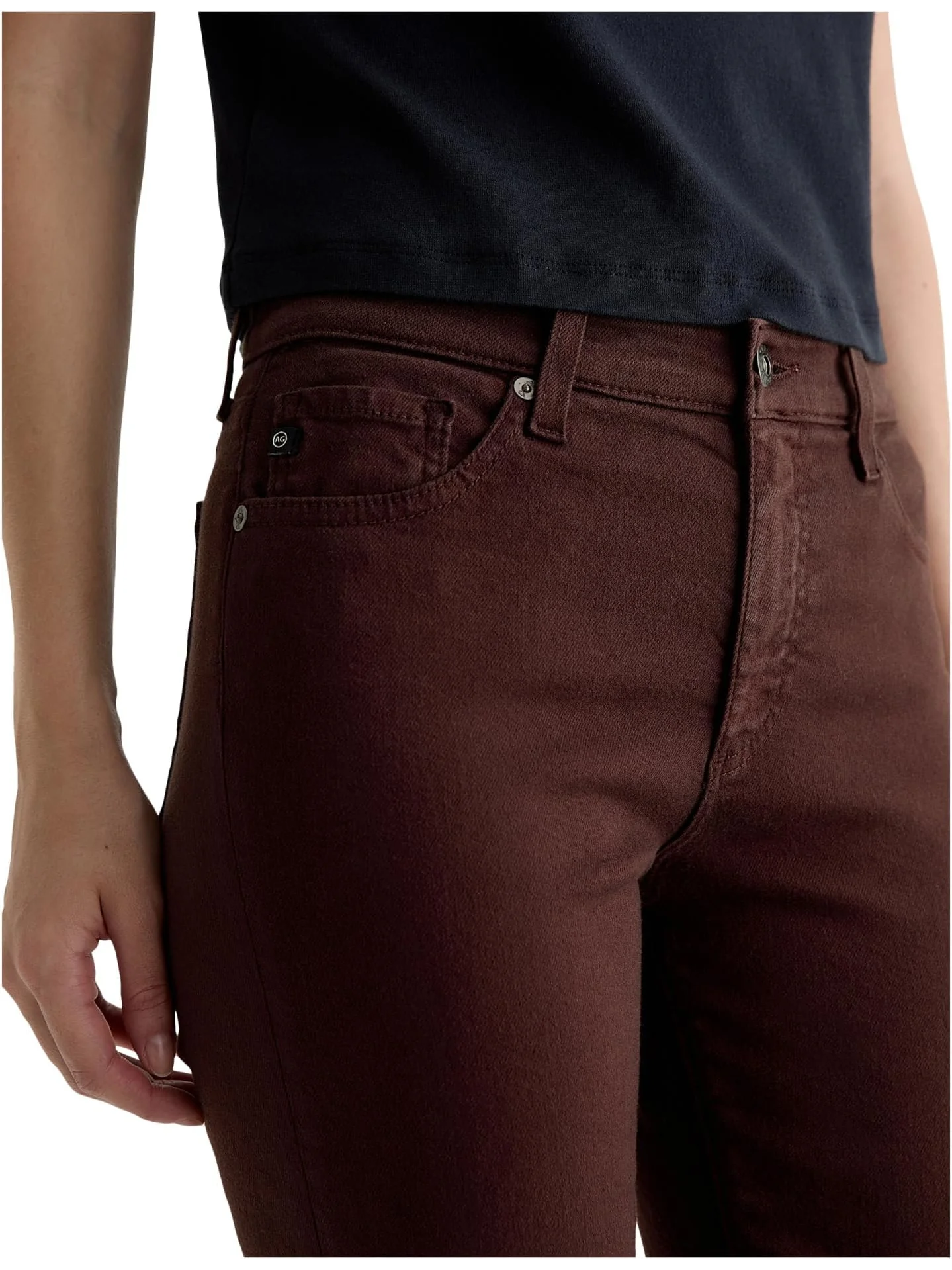 Брюки AG Jeans Women's Mari Mid Rise Slim Straight Jean In Coffee Bean — 4