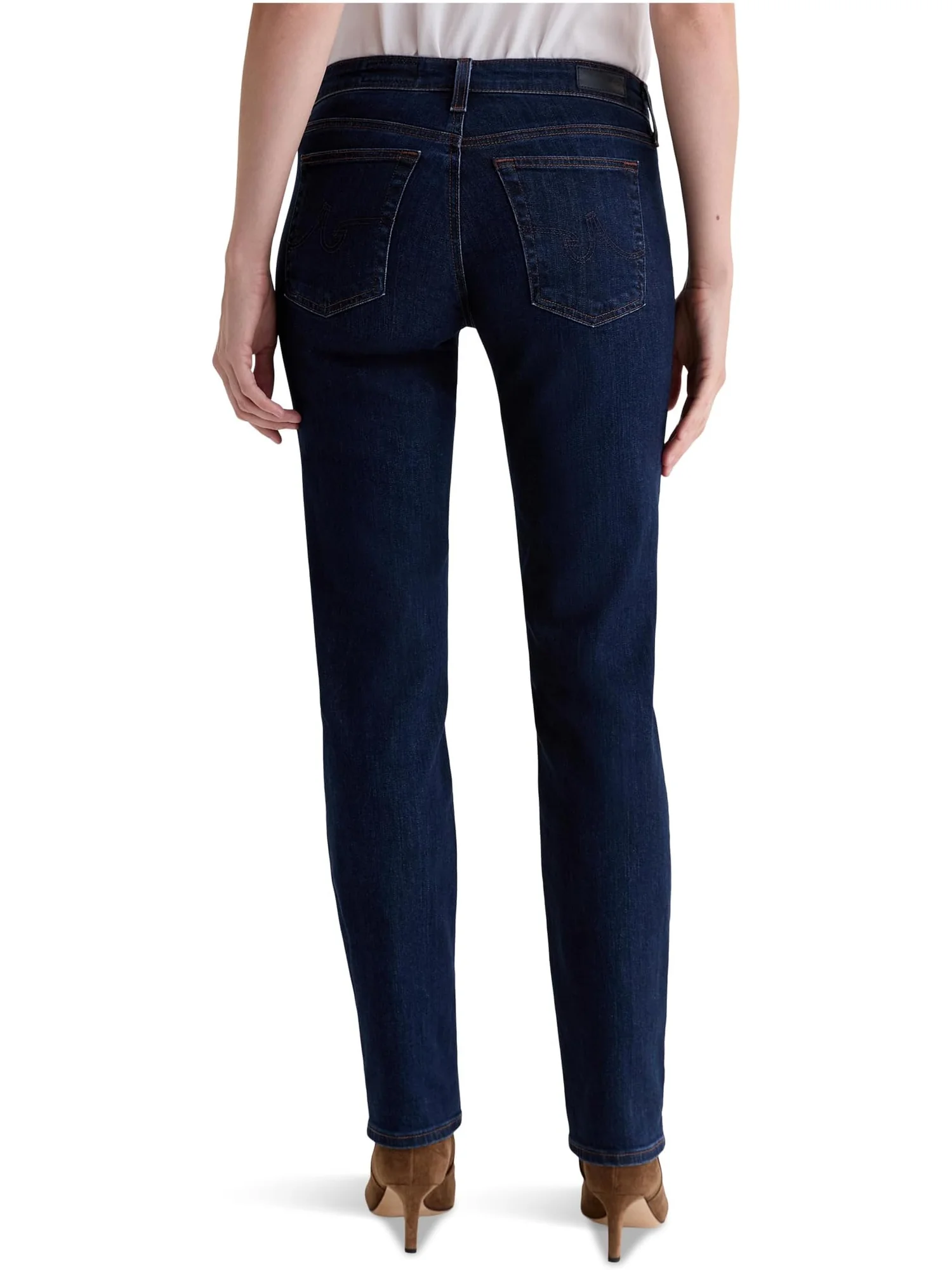 Женские облегающие прямые джинсы Sandra с низкой талией в цвете Modern Indigo AG Jeans — 2