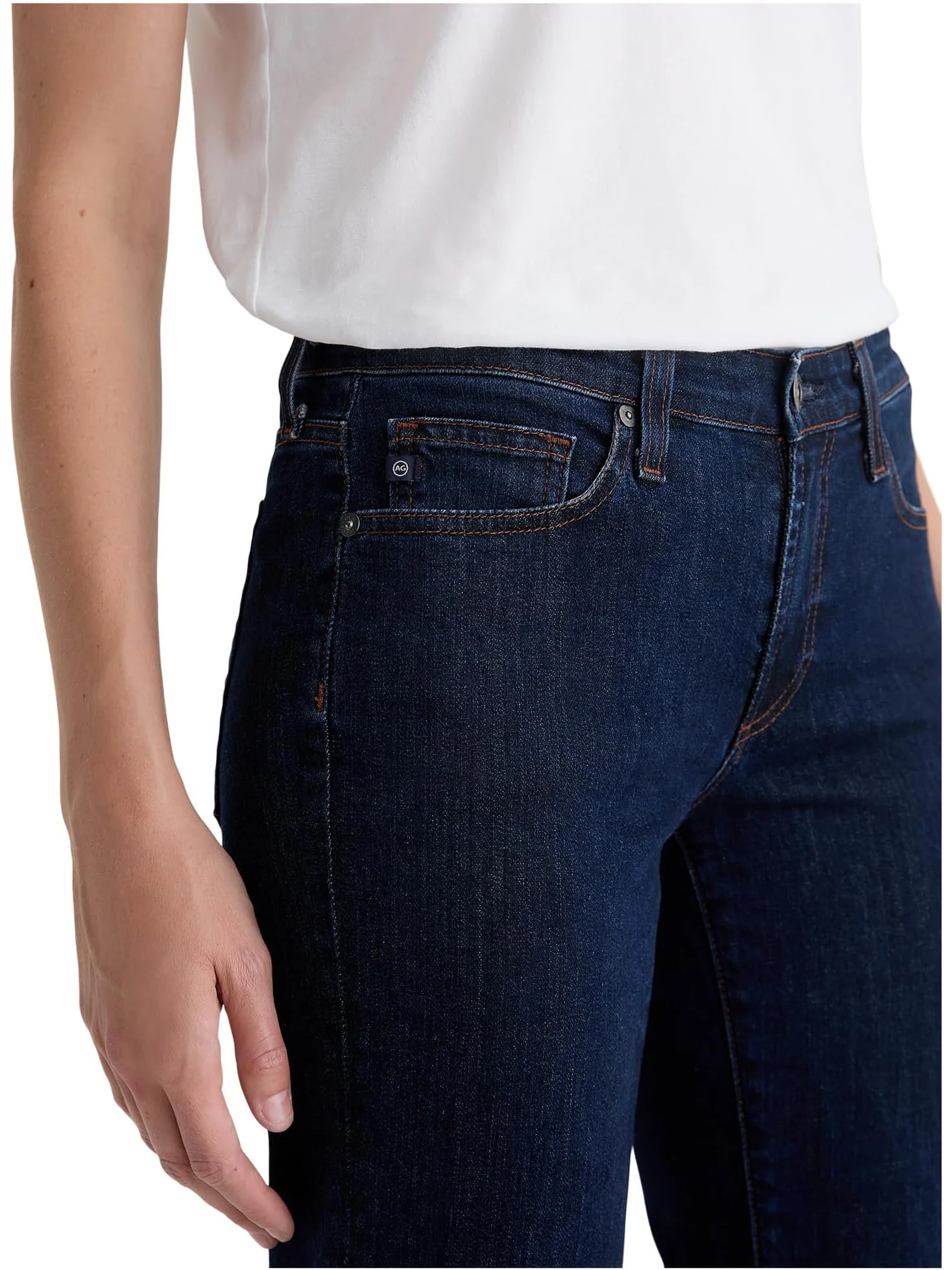 Женские облегающие прямые джинсы Sandra с низкой талией в цвете Modern Indigo AG Jeans — 3
