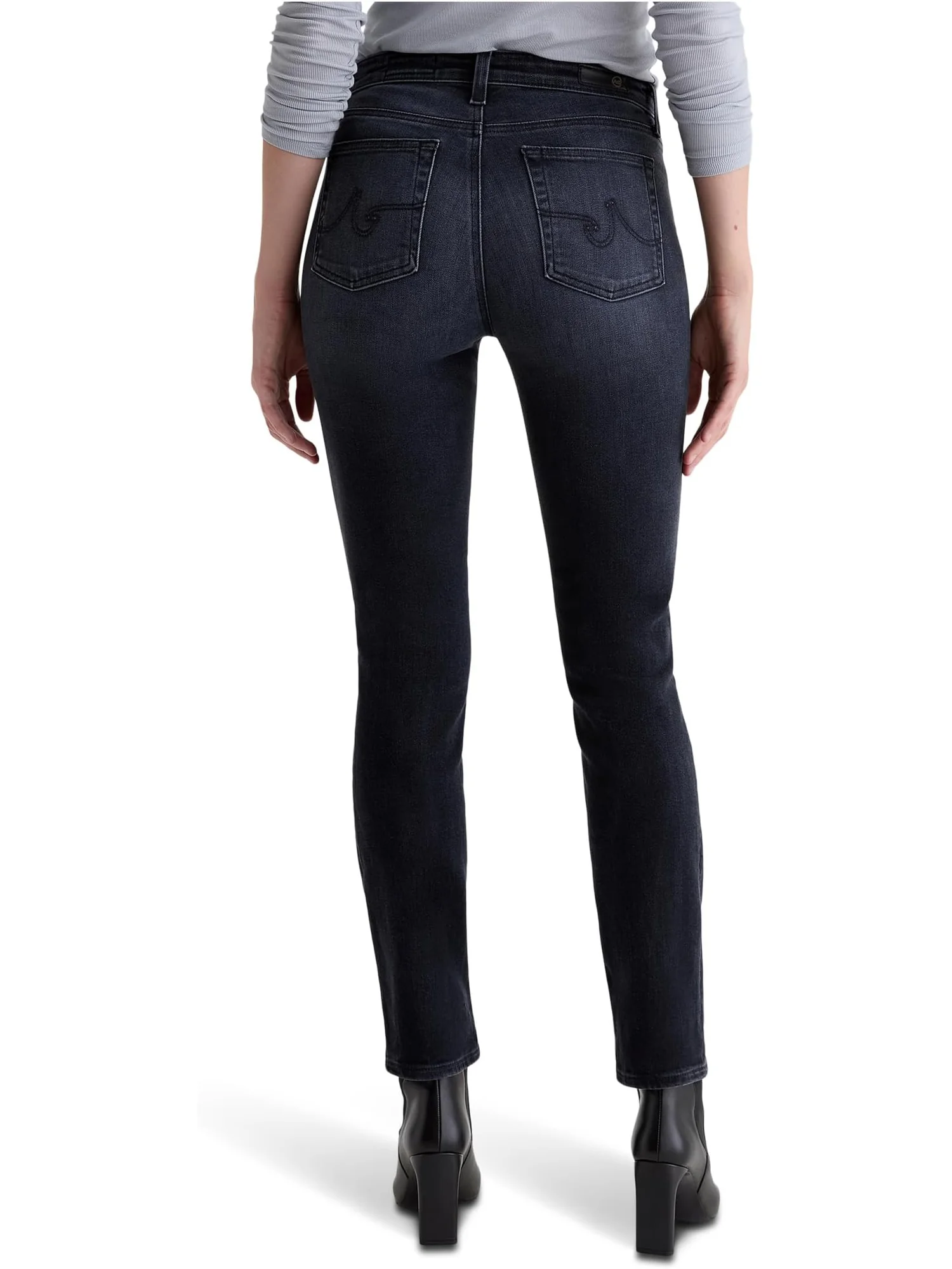 Женские джинсы Mari средней посадки Slim Straight Jeans в Glitch AG Jeans — 2