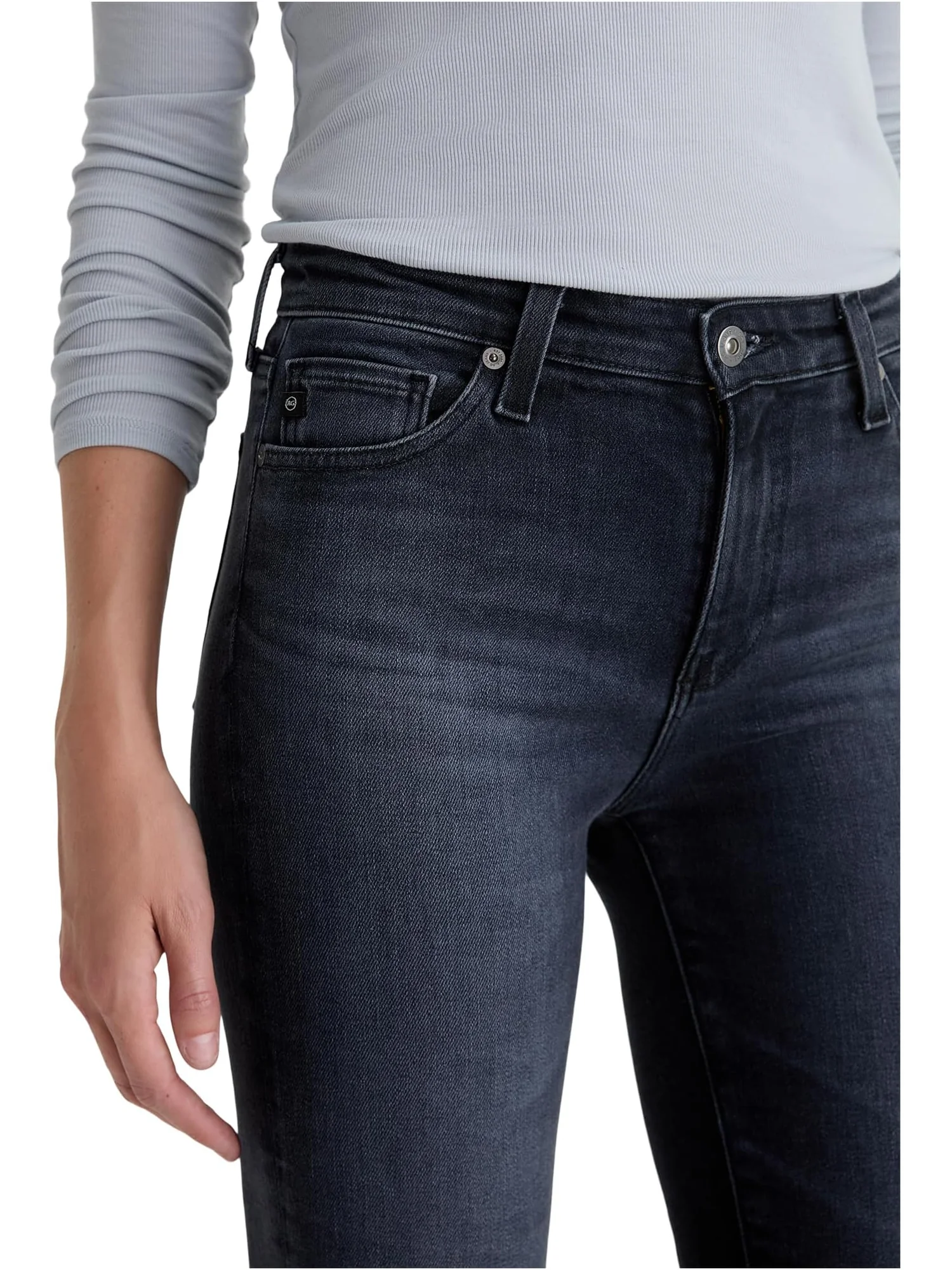 Женские джинсы Mari средней посадки Slim Straight Jeans в Glitch AG Jeans — 3