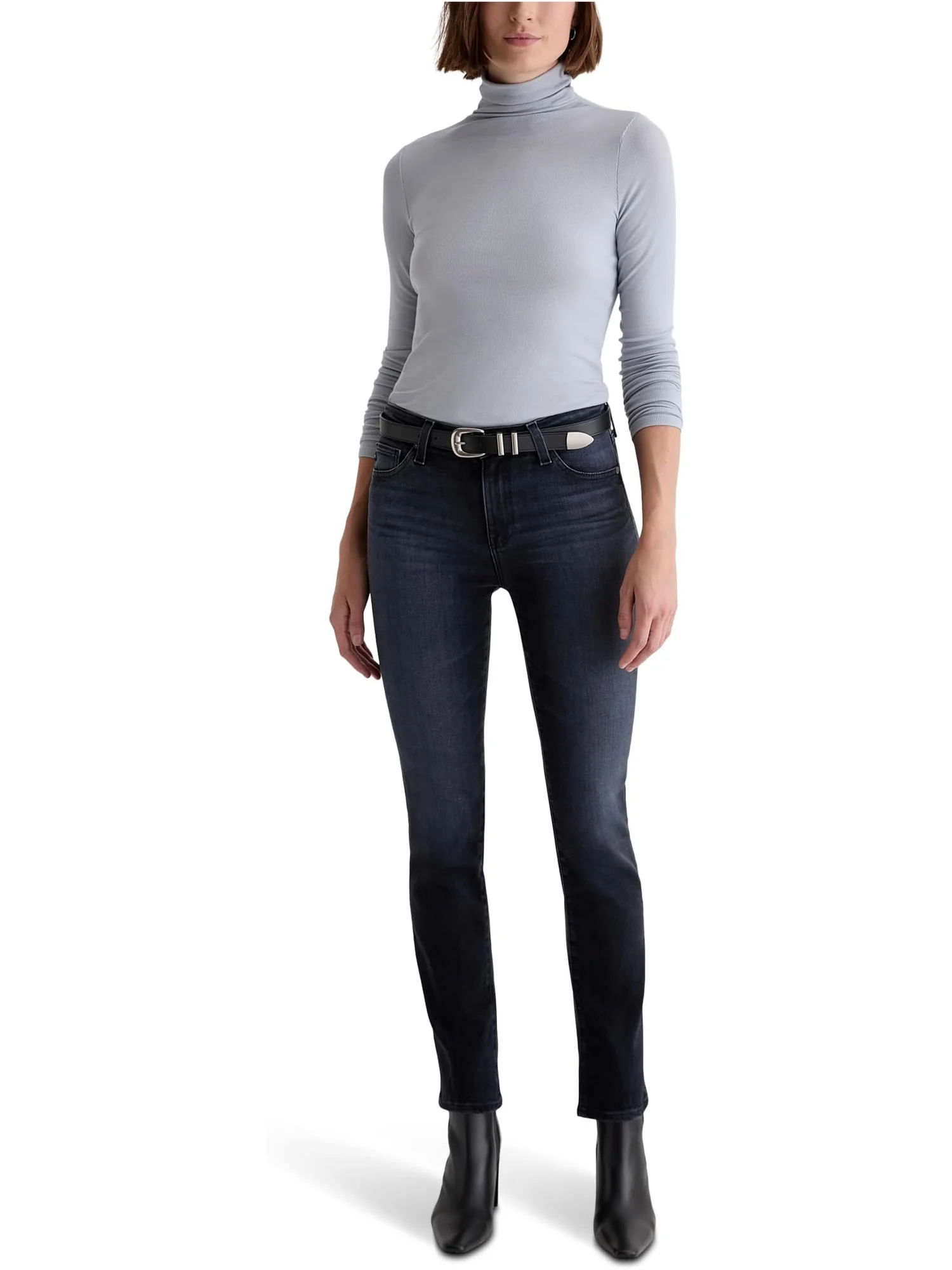Женские джинсы Mari средней посадки Slim Straight Jeans в Glitch AG Jeans — 4