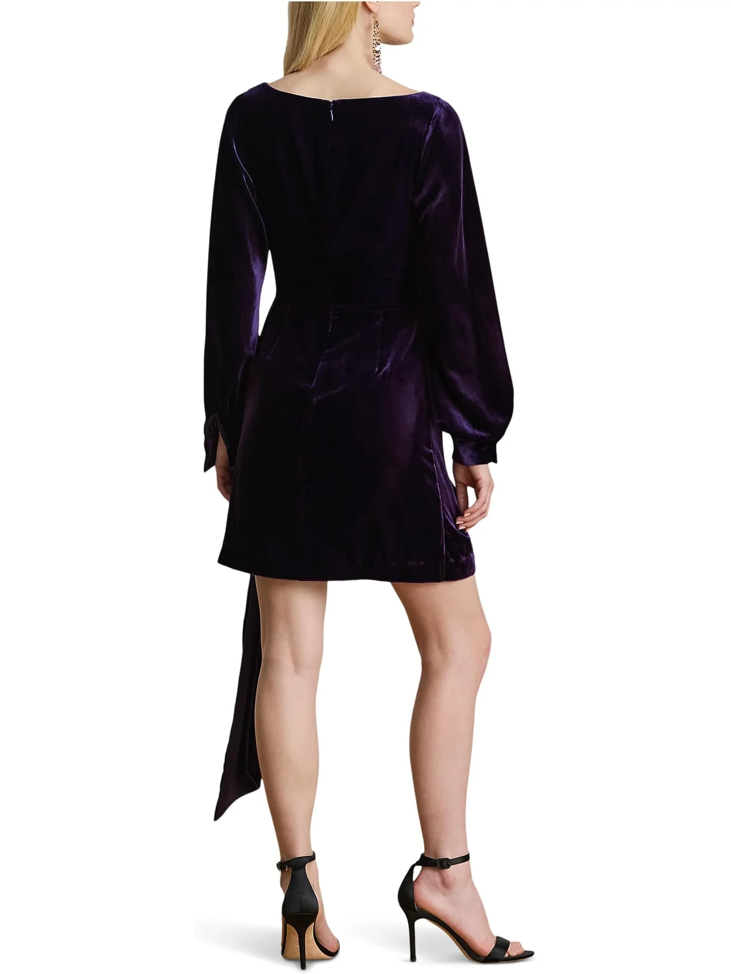 Женское коктейльное платье из бархата с завязками спереди Lauren Ralph Lauren — 2