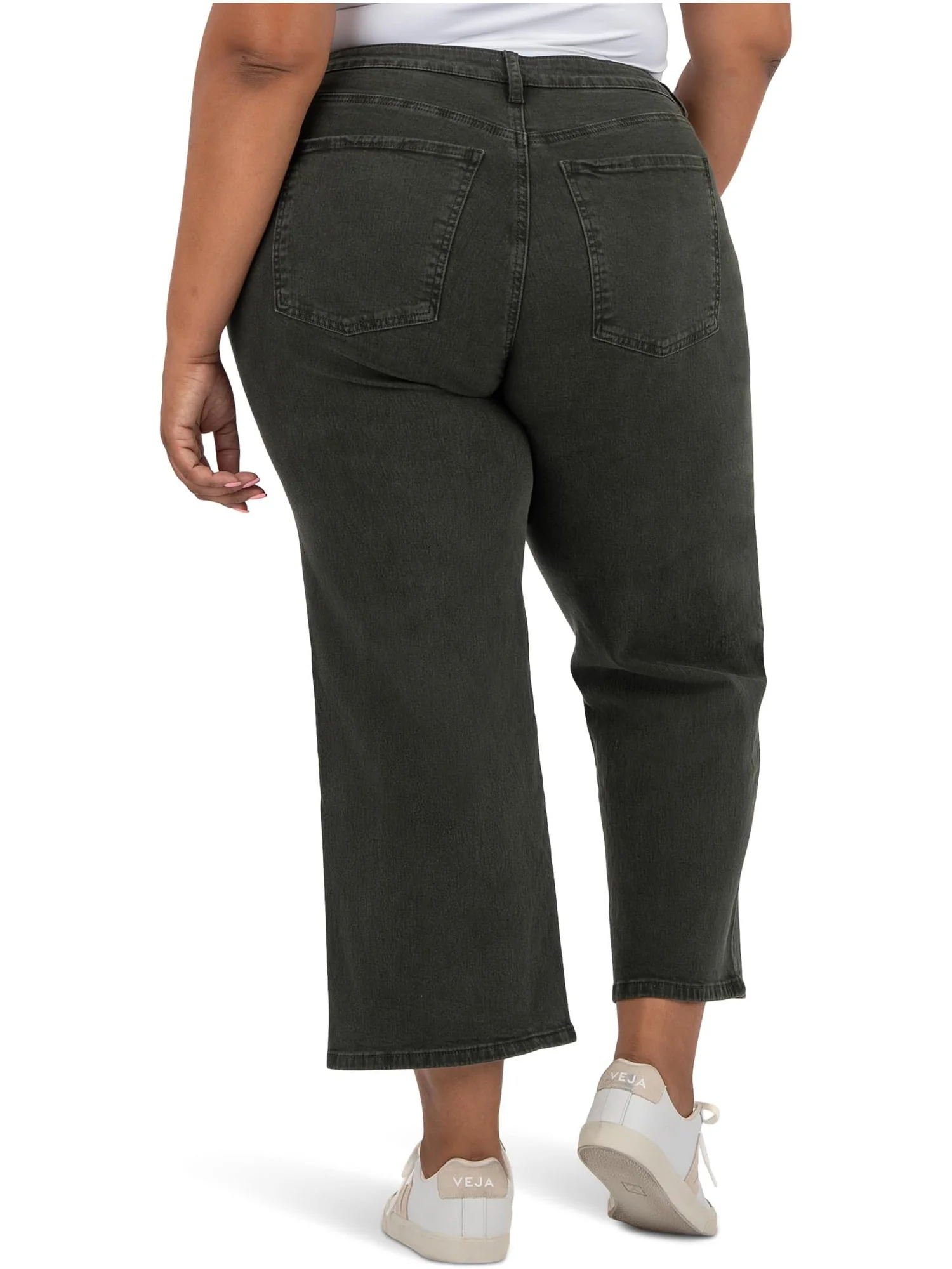 Джинсы KUT from the Kloth Women's Plus Charlotte High Rise Wide Leg With Regular Hem, Sherwood Forest — 2