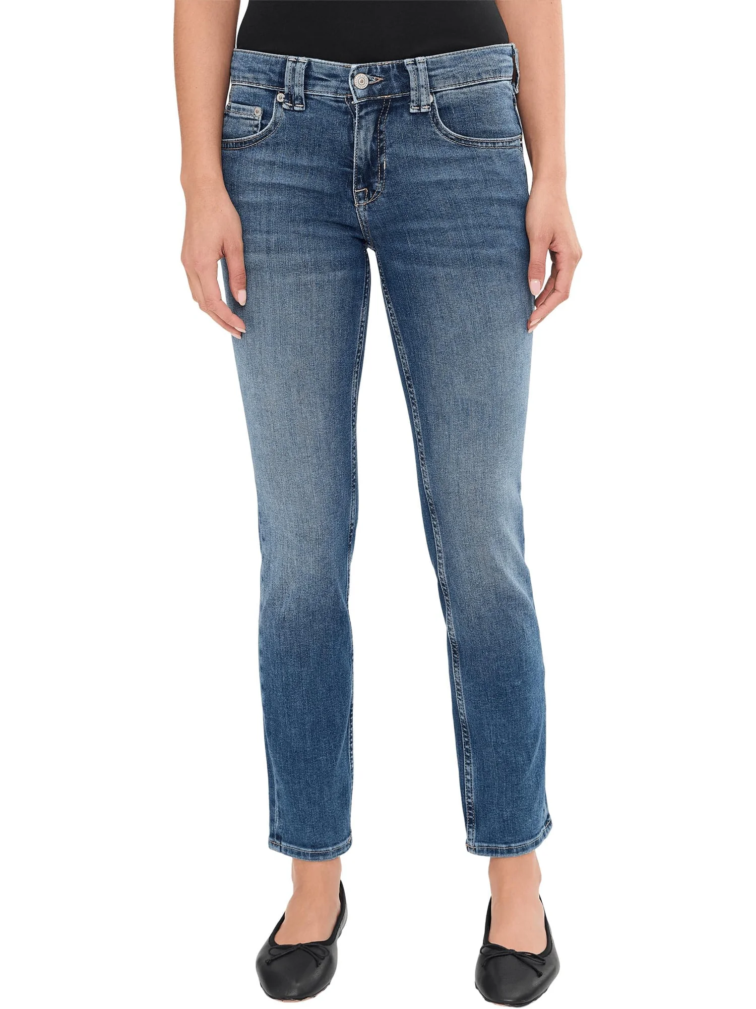 Женские узкие прямые джинсы Oracle с низкой талией Free People — 1