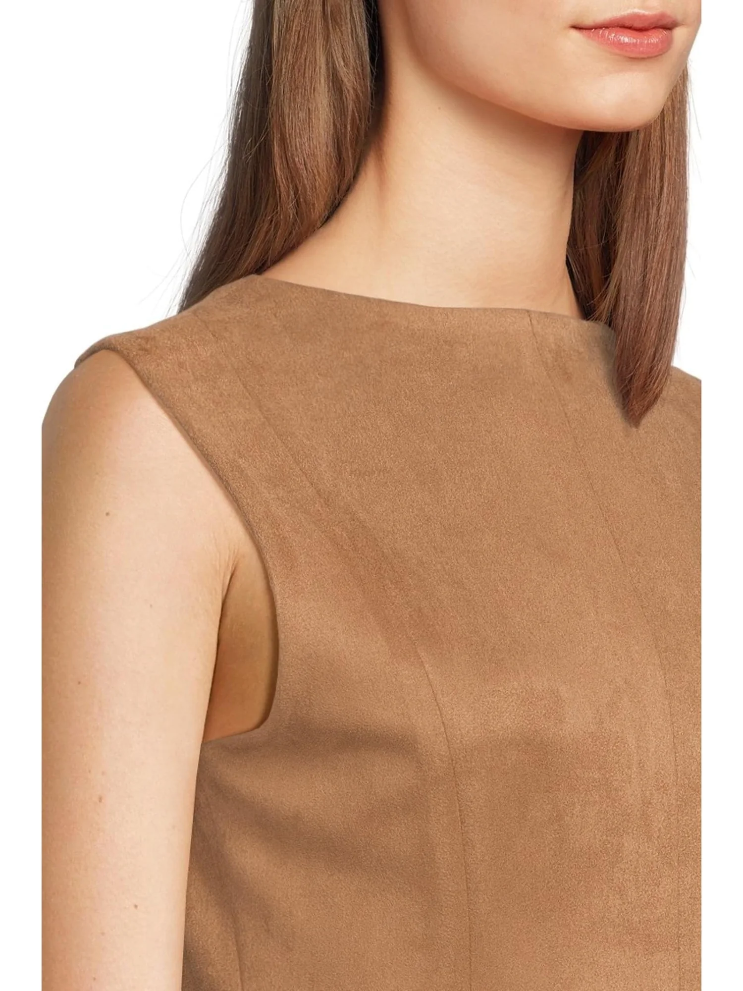 Женская безрукавка на молнии из замши Aline Calvin Klein — 4