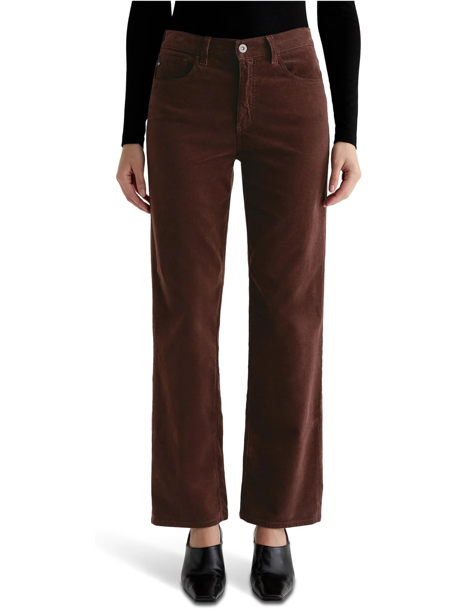 Брюки AG Jeans Women's Brinley Mid Rise Straight In Coffee Bean — 1