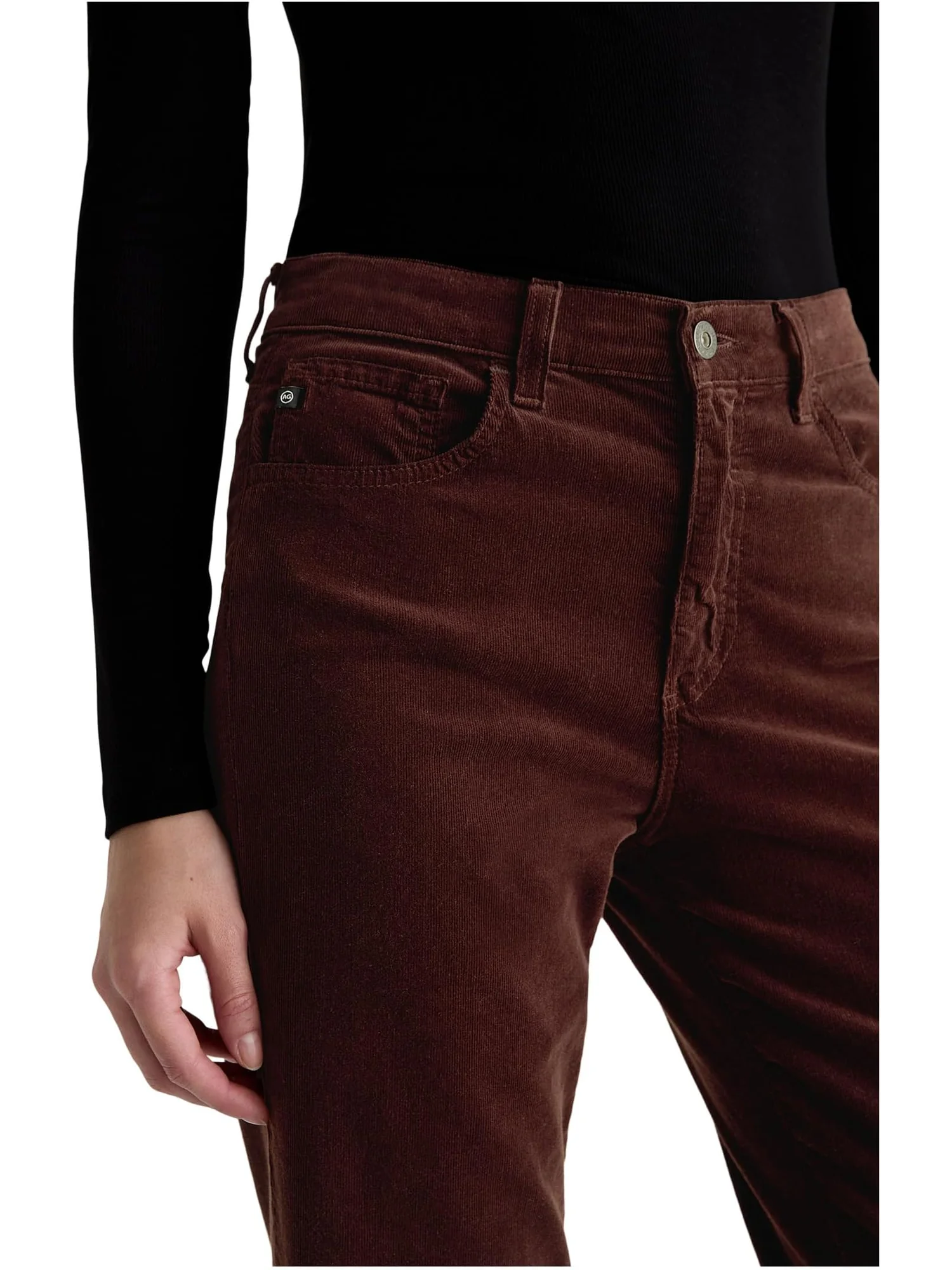 Брюки AG Jeans Women's Brinley Mid Rise Straight In Coffee Bean — 4