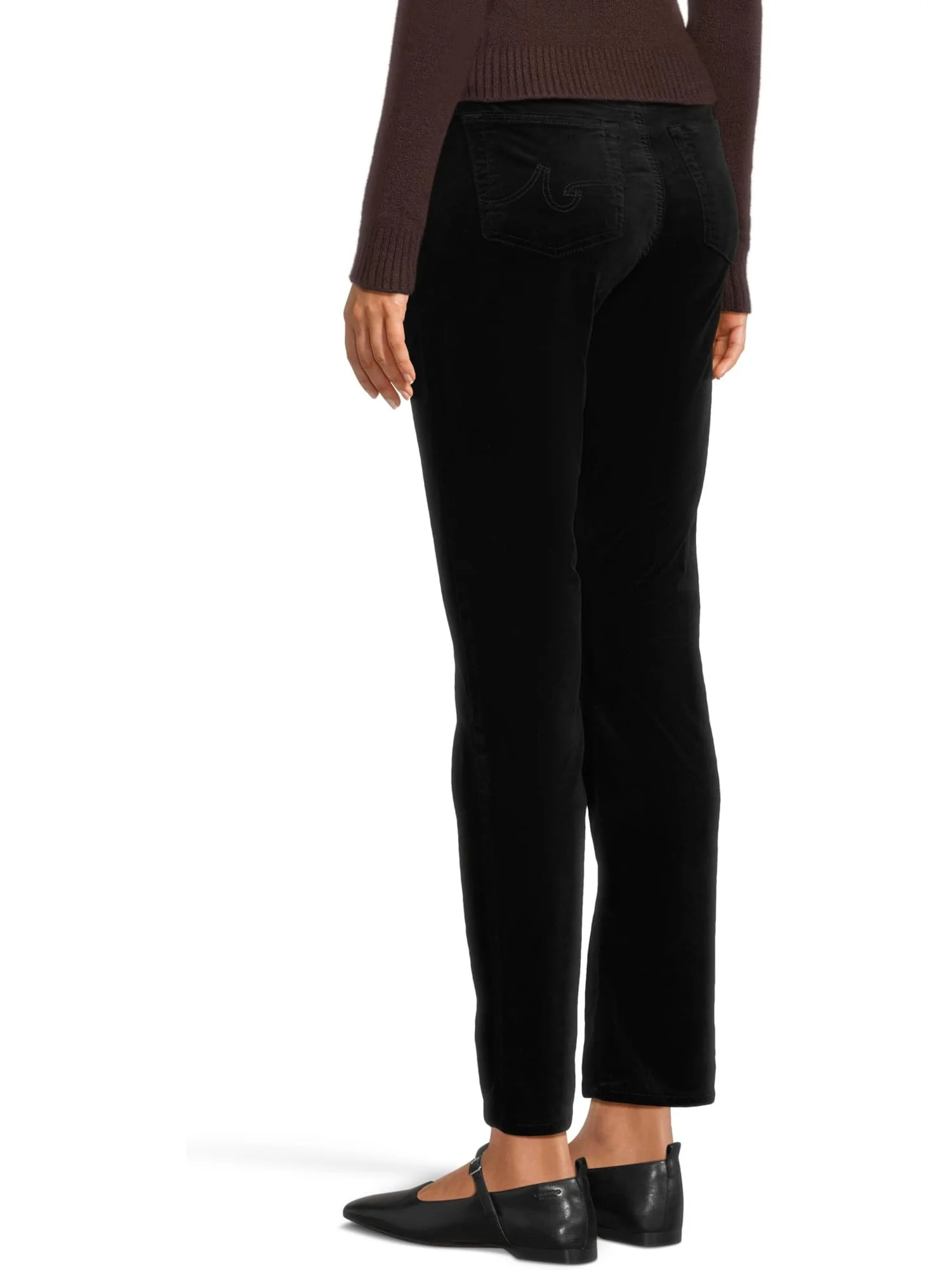 Брюки AG Jeans Women's Mari Mid Rise Slim Straight Jean In Super Black — 3