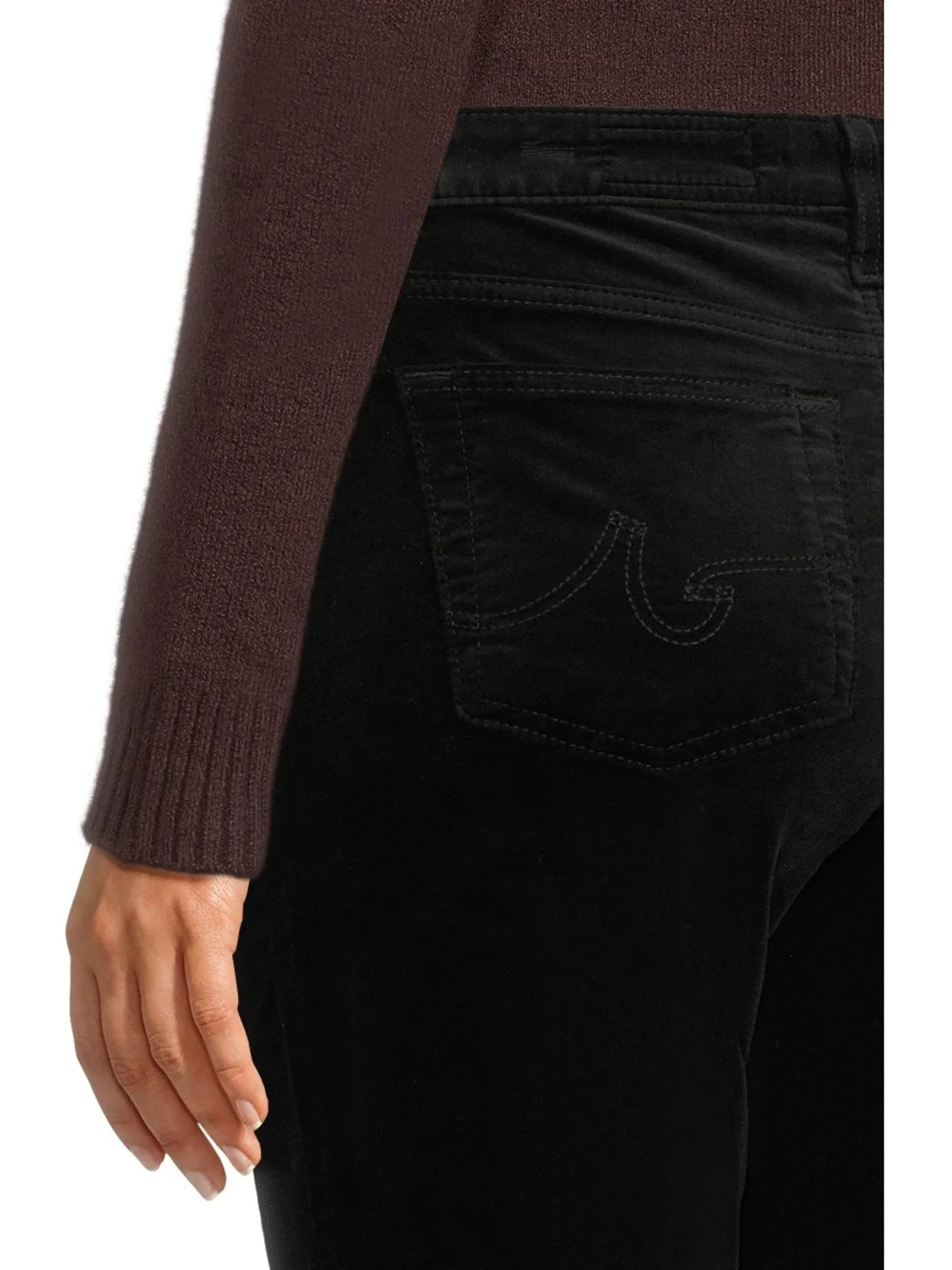 Брюки AG Jeans Women's Mari Mid Rise Slim Straight Jean In Super Black — 4