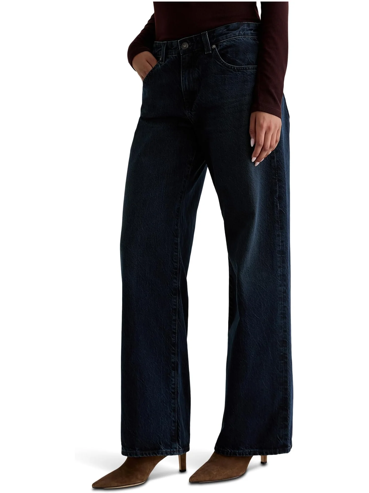 Джинсы AG Jeans Women's Adria Low Rise Baggy Wide Leg In 2 Years Prose, 2 Years Prose — 2