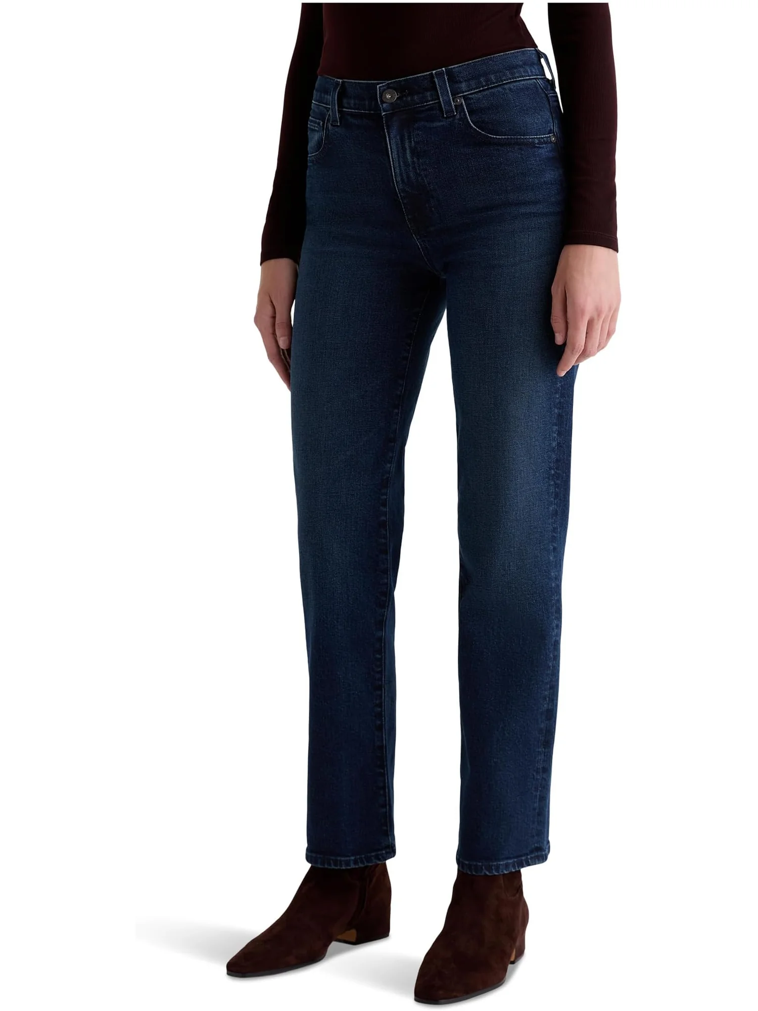 Женские прямые джинсы Brinley средней посадки в цвете Midnight Sun AG Jeans — 2