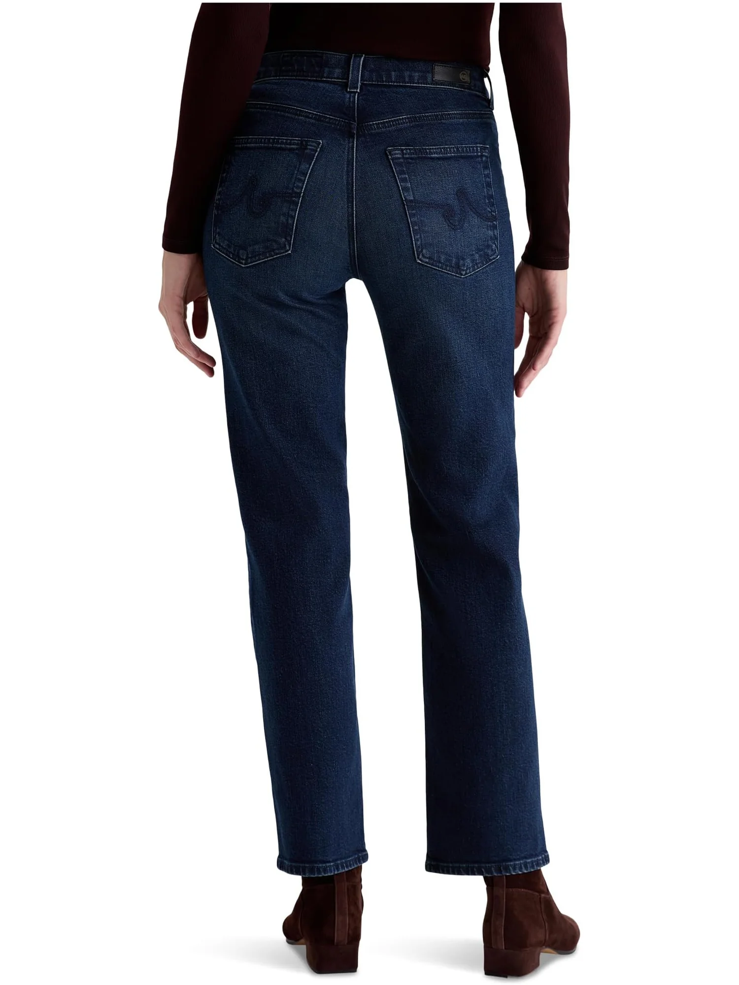 Женские прямые джинсы Brinley средней посадки в цвете Midnight Sun AG Jeans — 3