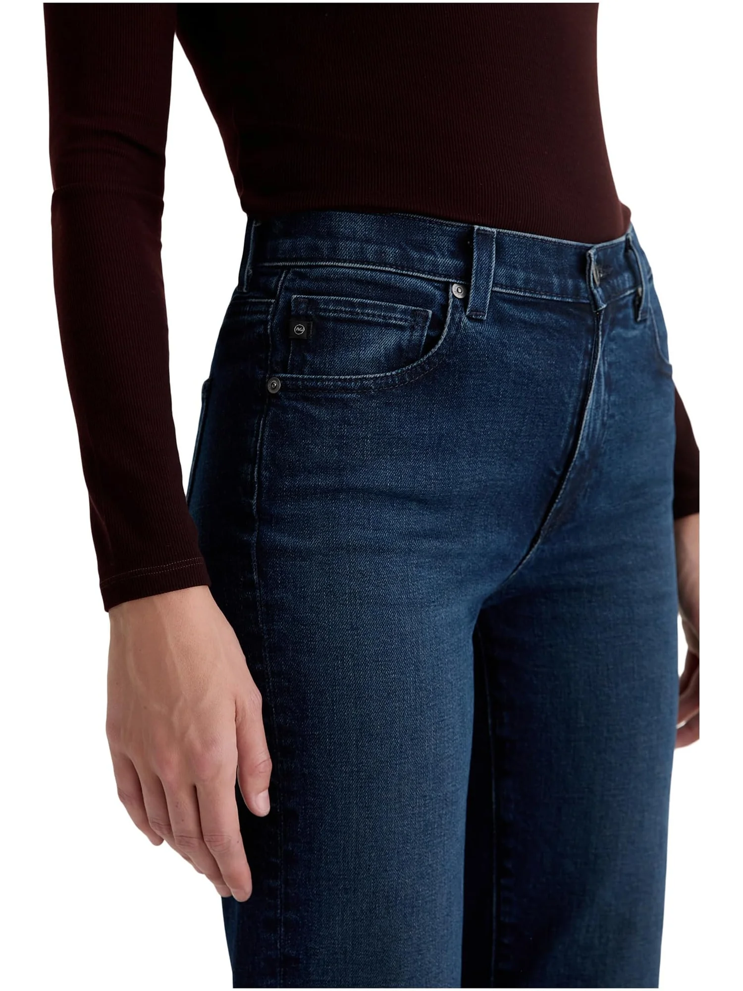 Женские прямые джинсы Brinley средней посадки в цвете Midnight Sun AG Jeans — 4