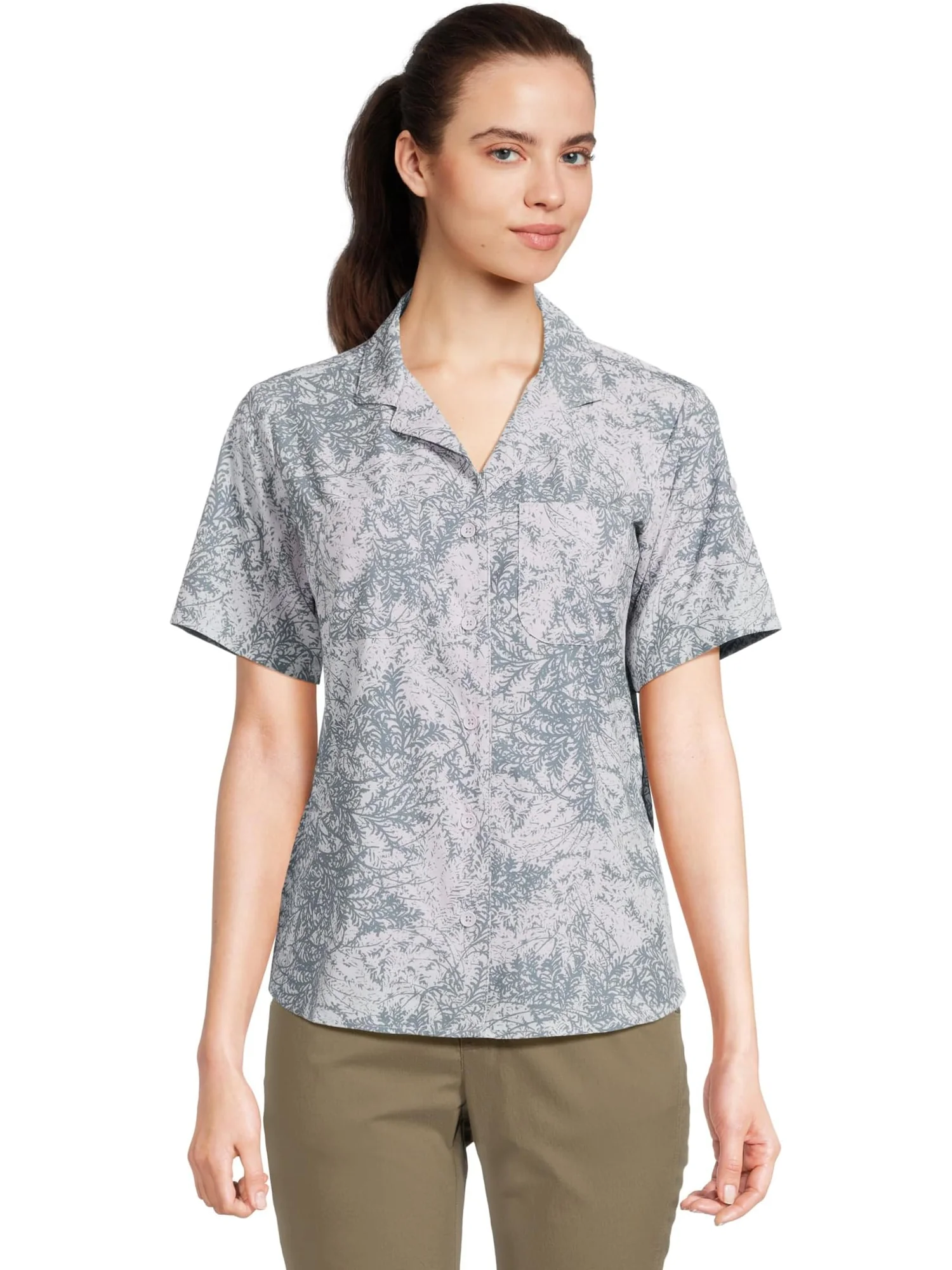 Женская футболка Spotless Evolution Meadow с коротким рукавом Royal Robbins, Thistle Fern Print — 1