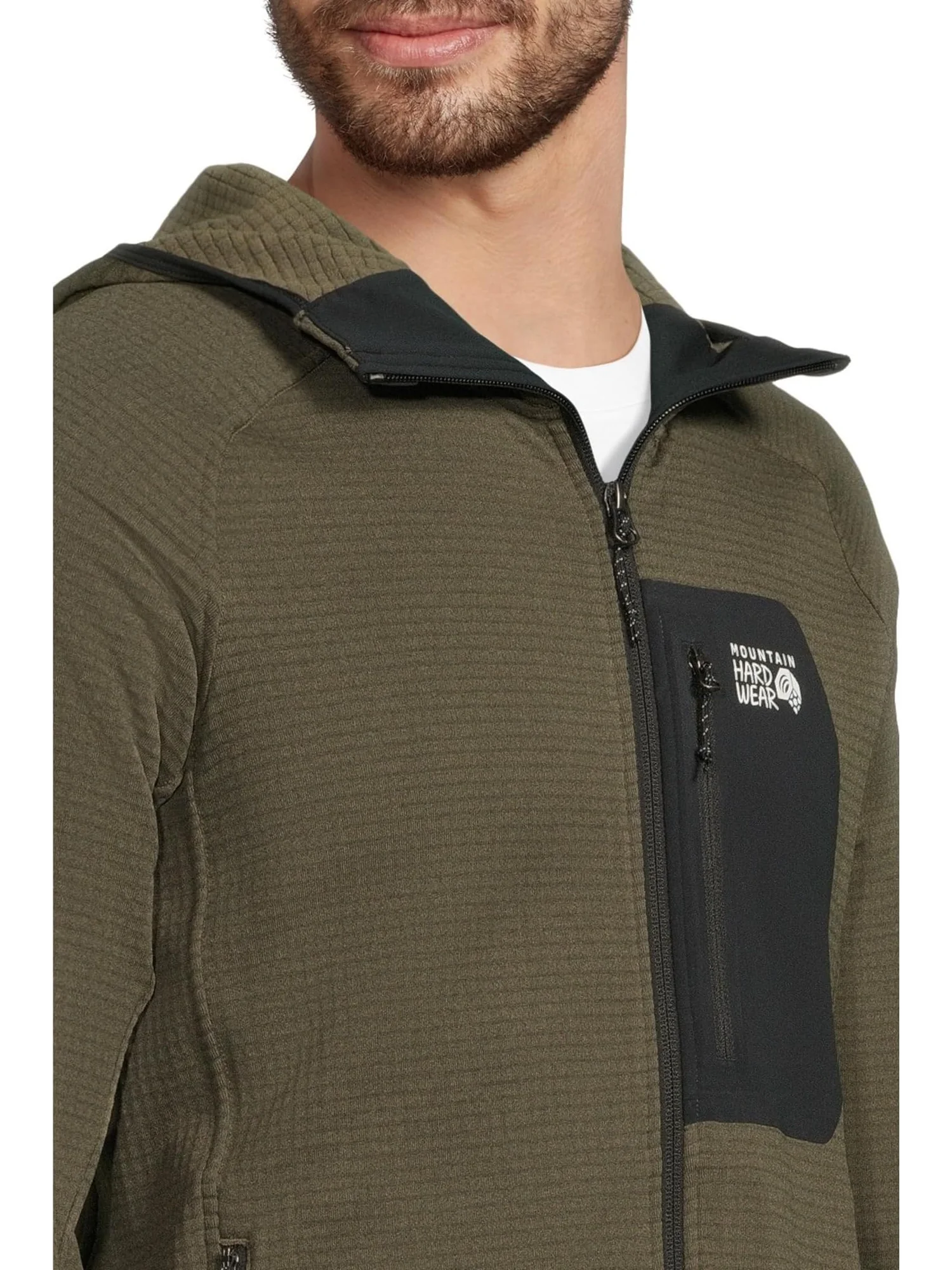 Мужская толстовка с капюшоном Polartec Power Grid на молнии Mountain Hardwear, Ridgeline Heather — 4
