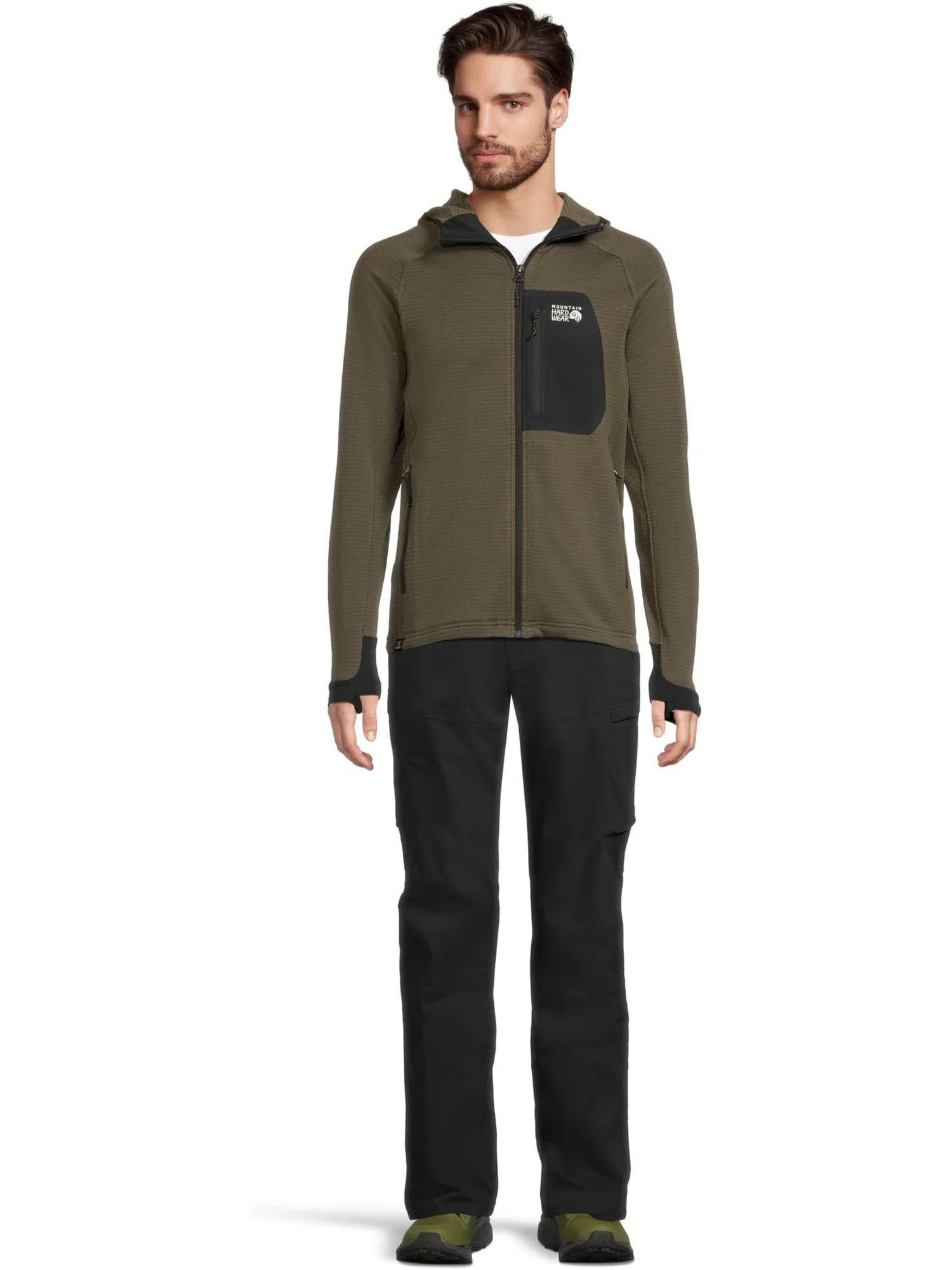 Мужская толстовка с капюшоном Polartec Power Grid на молнии Mountain Hardwear, Ridgeline Heather — 5
