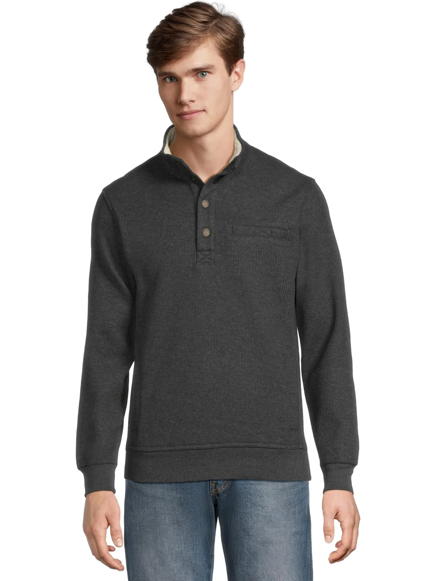 Мужская флисовая кофта Katahdin Iron Works Bonded Waffle Mock Neck L.L.Bean — 1