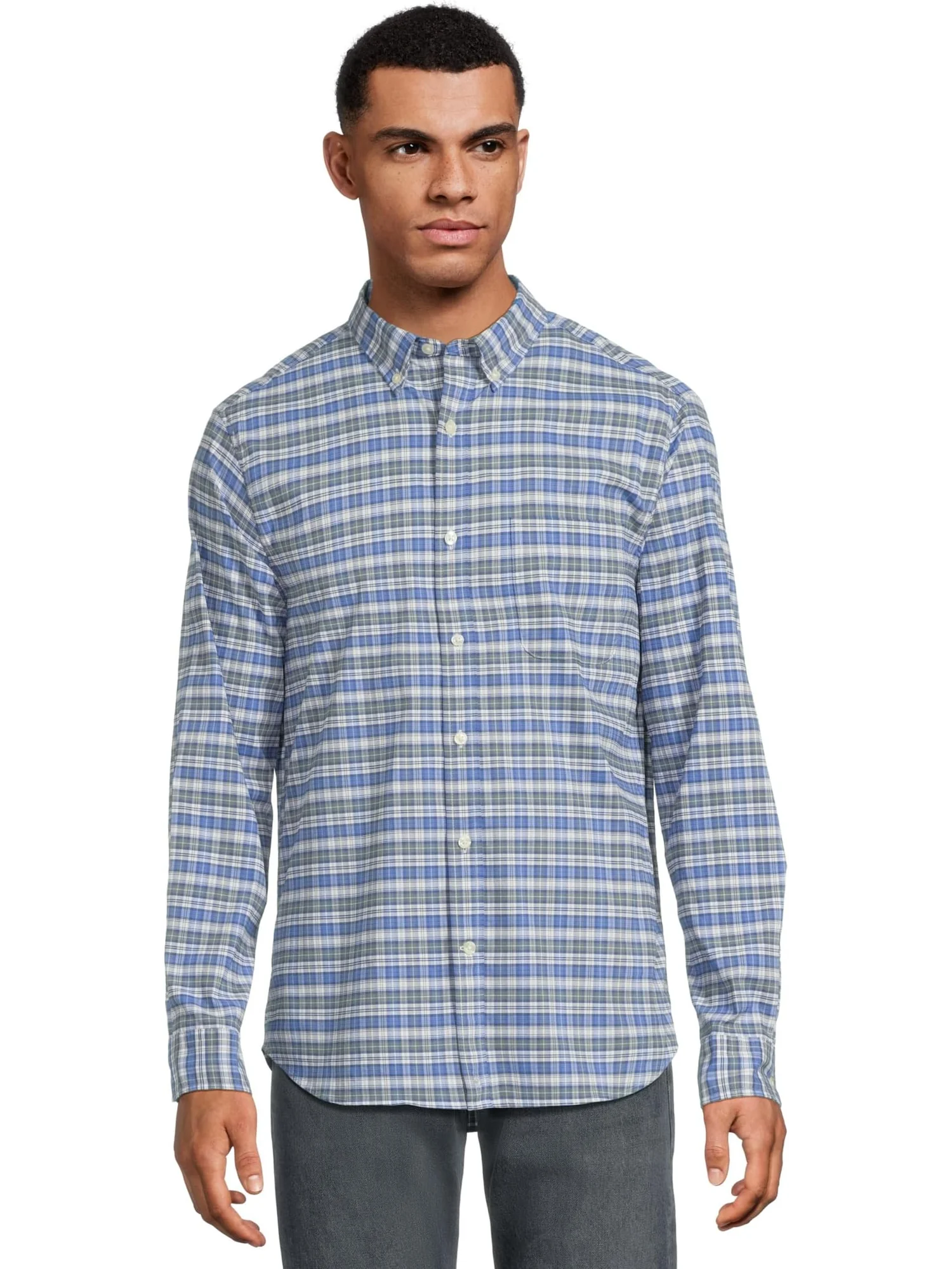 Мужская клетчатая рубашка Faraway Plaid Performance из хлопка Vineyard Vines — 1