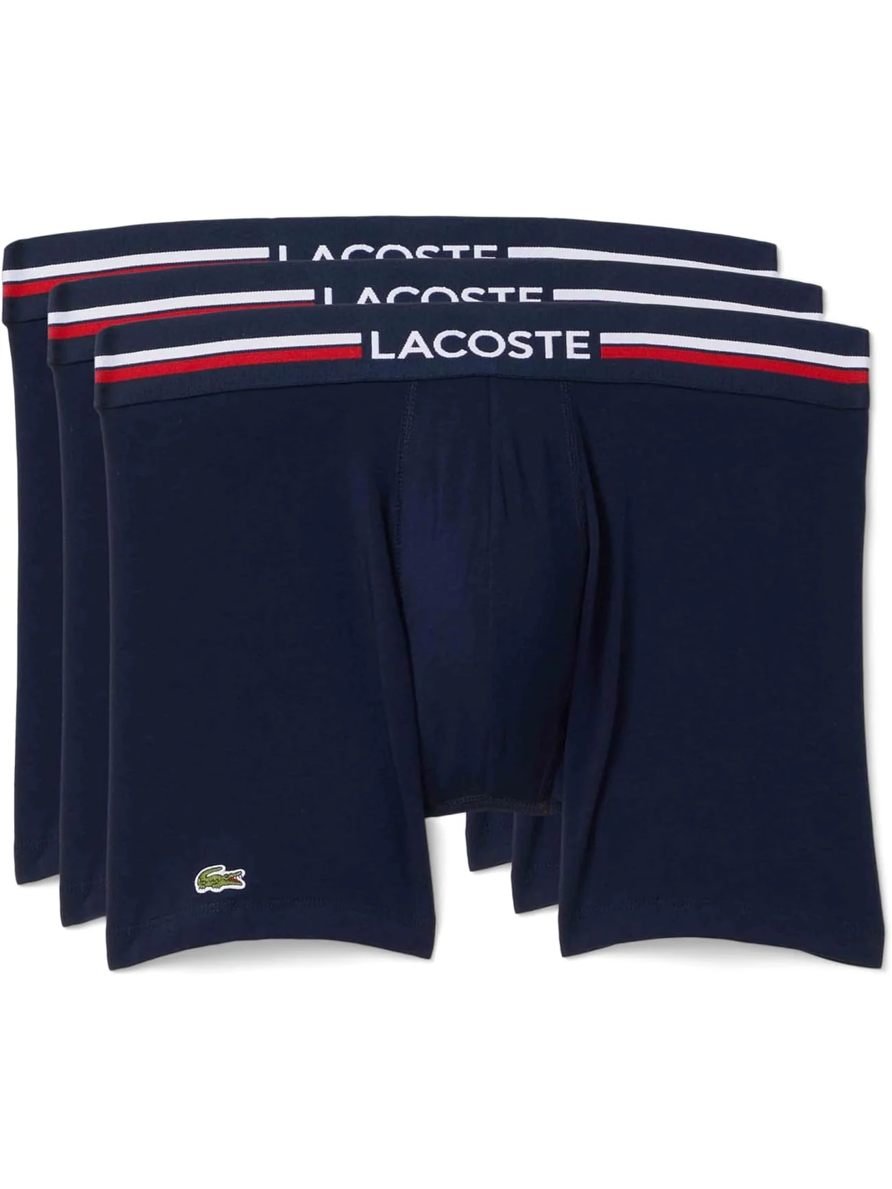 Комплект из 3 мужских хлопковых трусов-боксеров Lacoste — 1