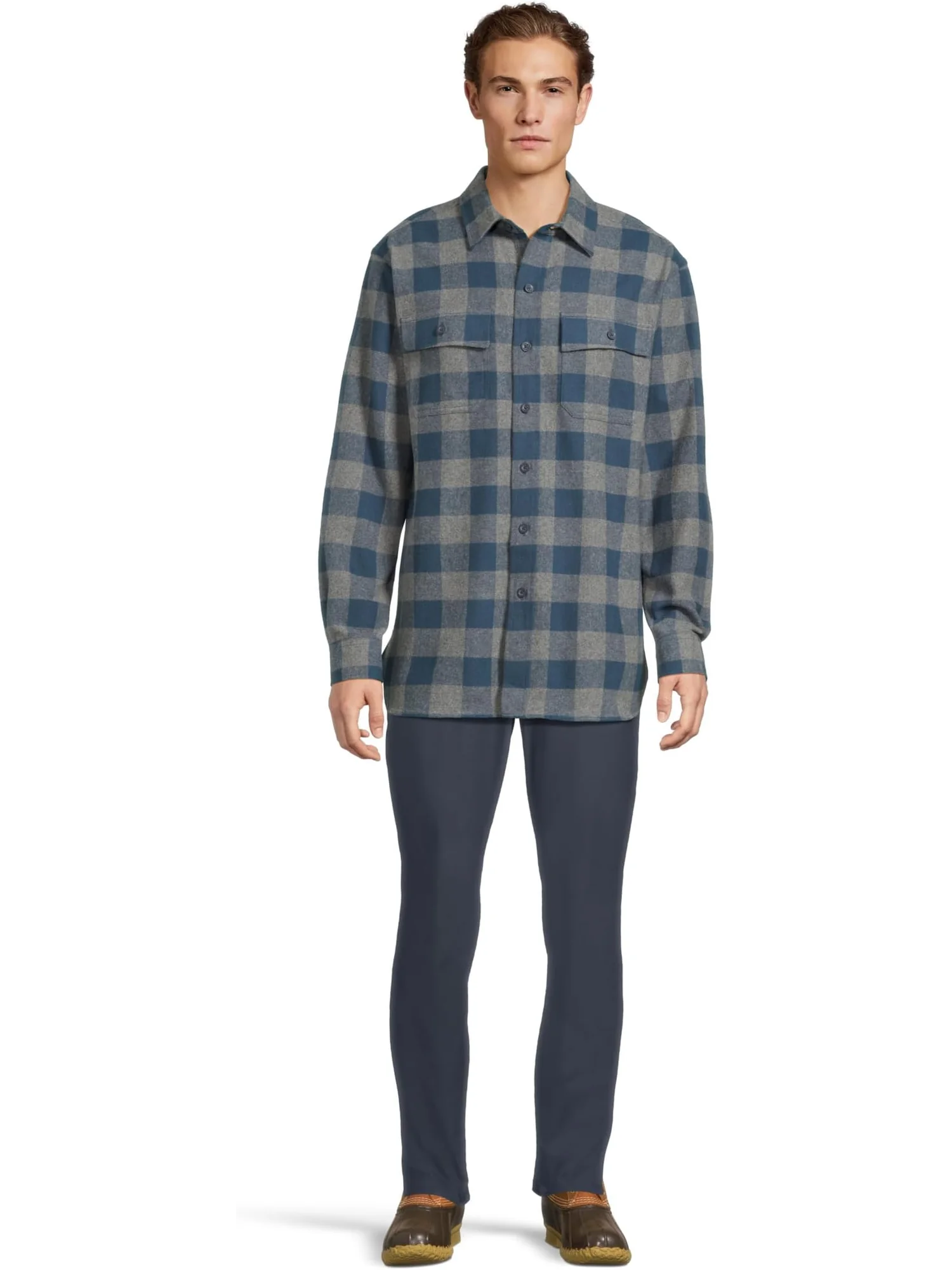 Мужская рубашка из замши в традиционную клетку L.L.Bean — 5