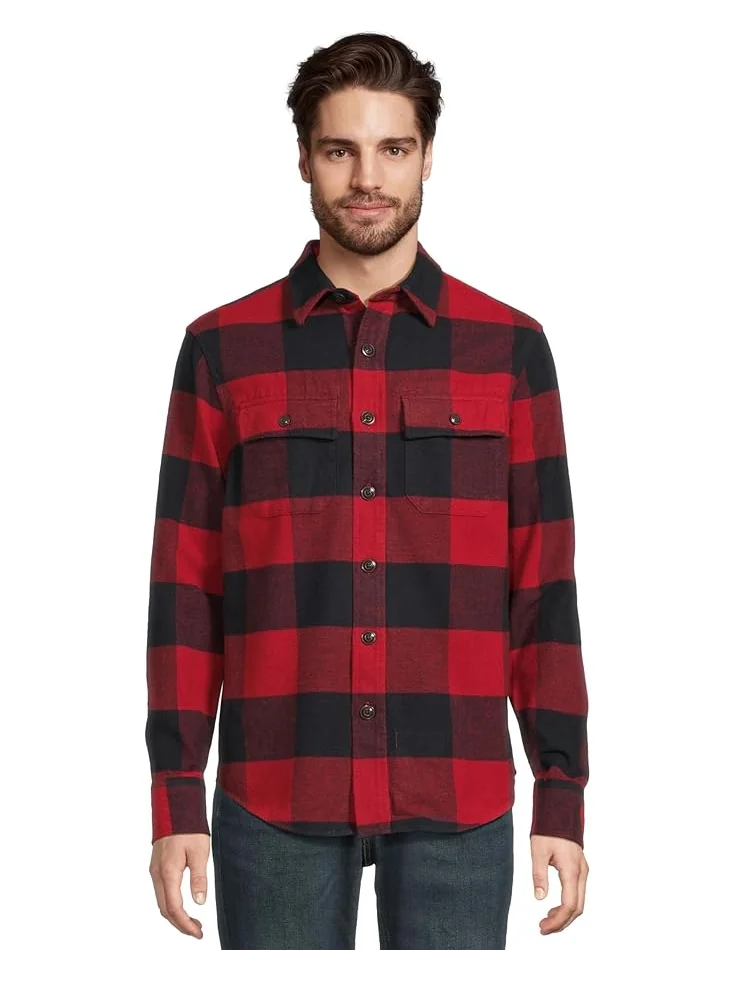 Мужская рубашка L.L.Bean Signature 1933 Chamois Cloth с длинным рукавом, рисунок, Regular — 1