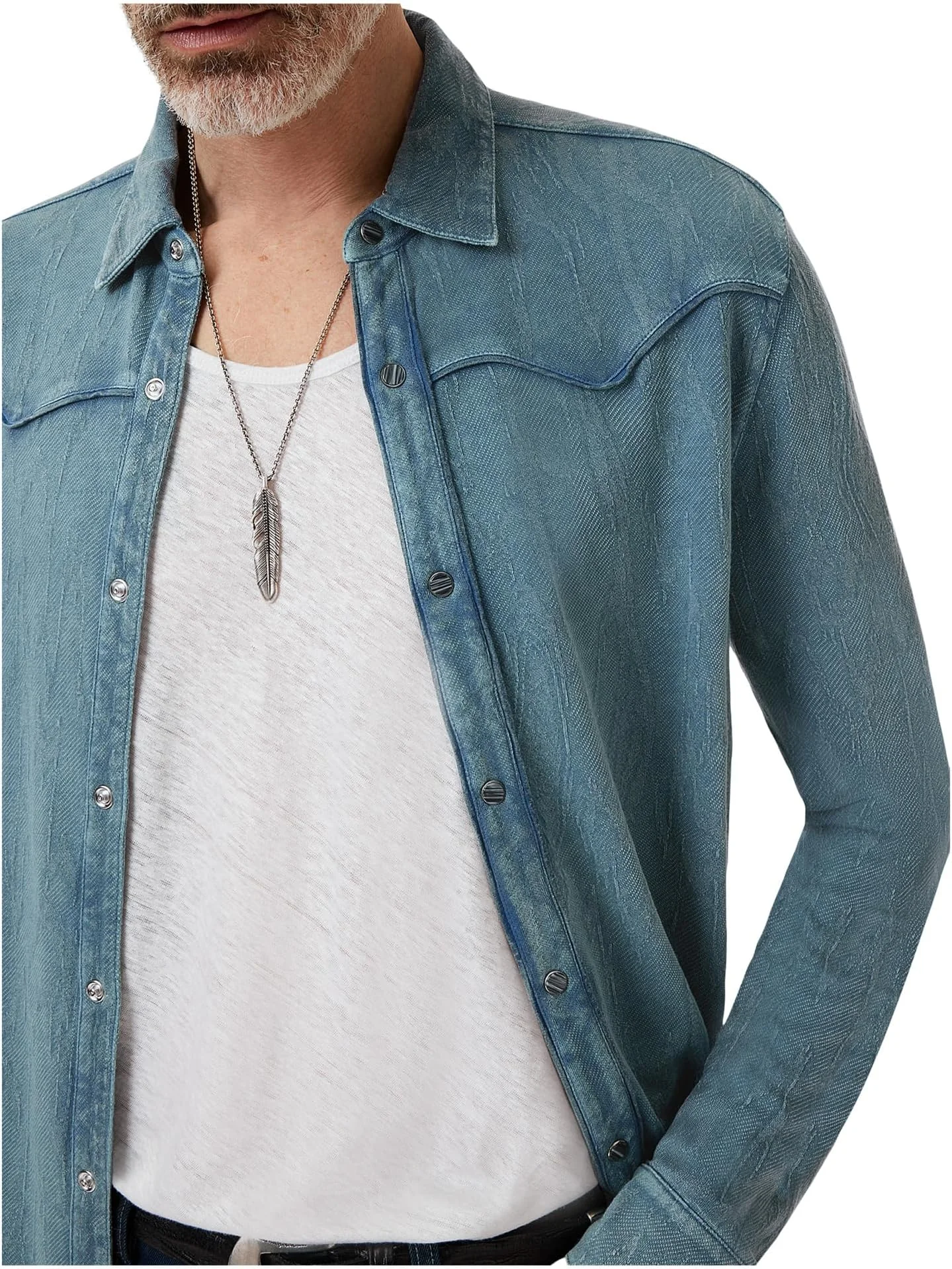 Мужская рубашка Miner Western K6943F25 John Varvatos, Demin Hthr — 4