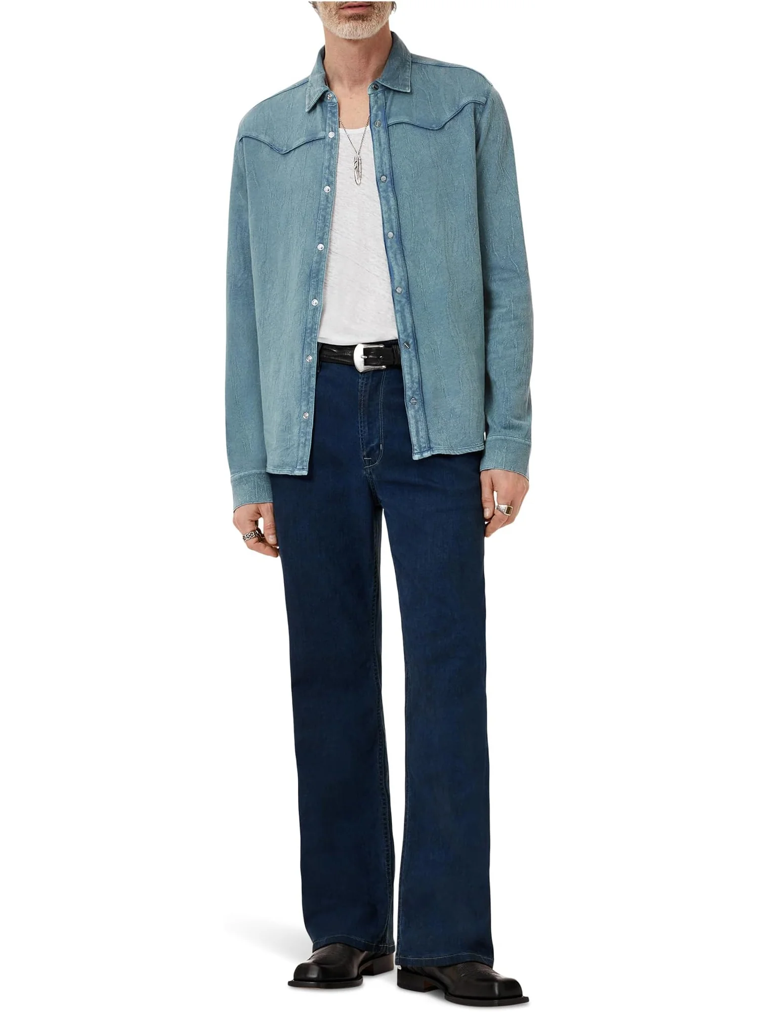 Мужская рубашка Miner Western K6943F25 John Varvatos, Demin Hthr — 5