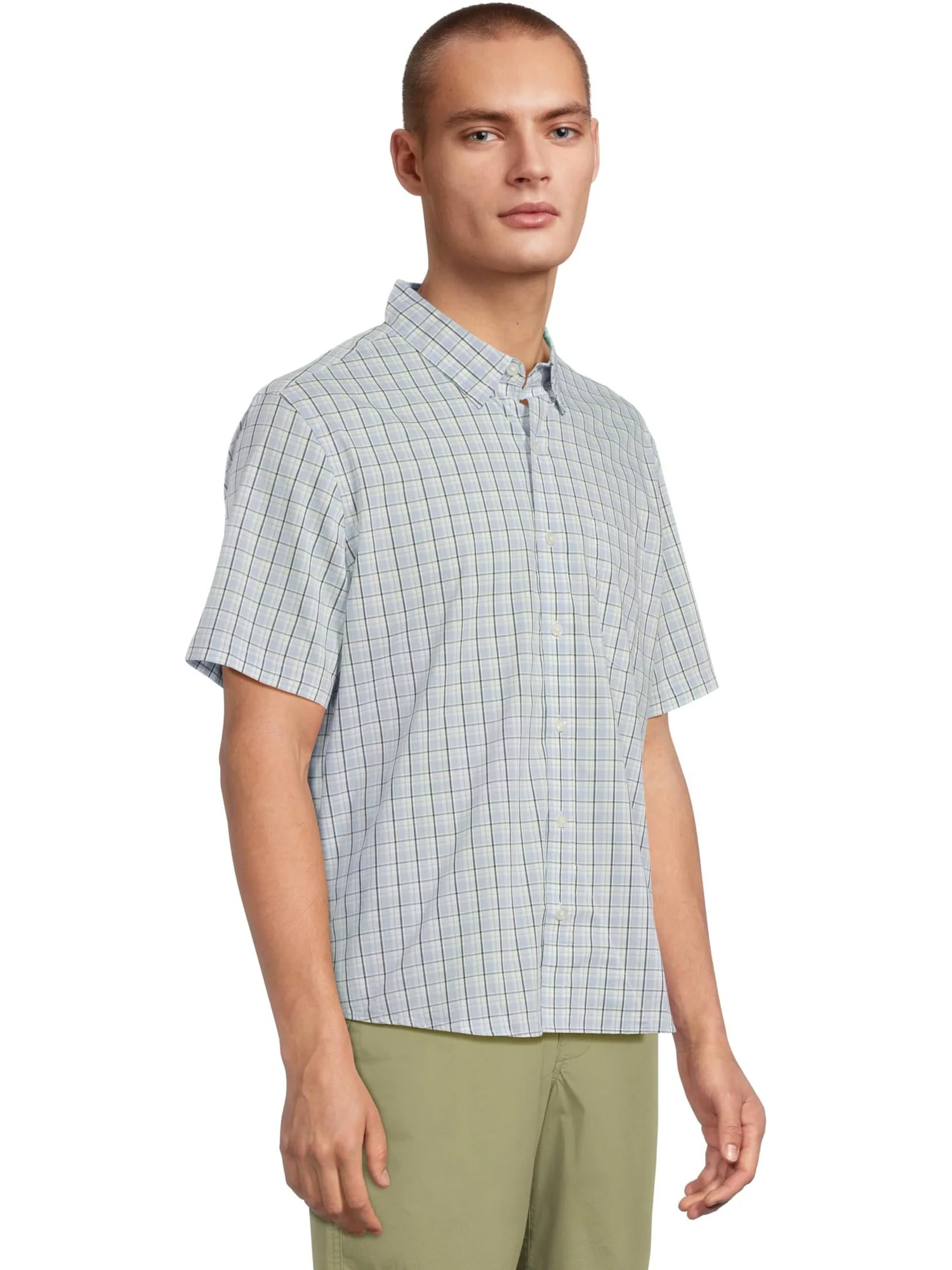 Мужская рубашка Comfort Stretch Performance, короткий рукав, слегка приталенная, в клетку L.L.Bean — 2