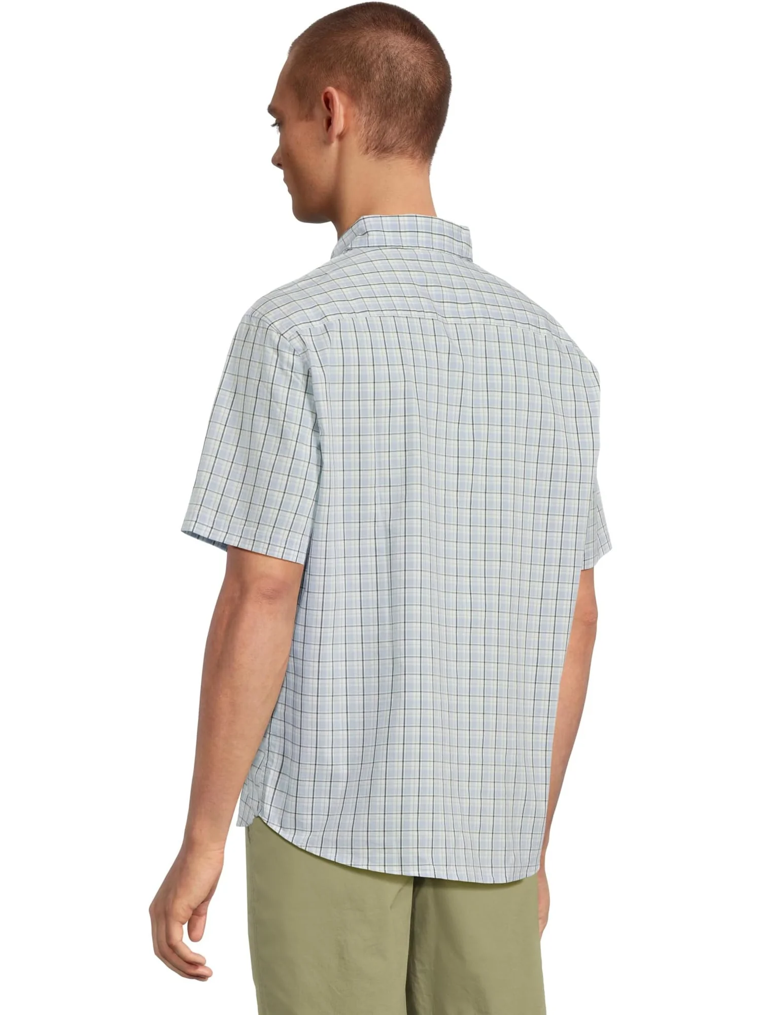 Мужская рубашка Comfort Stretch Performance, короткий рукав, слегка приталенная, в клетку L.L.Bean — 3