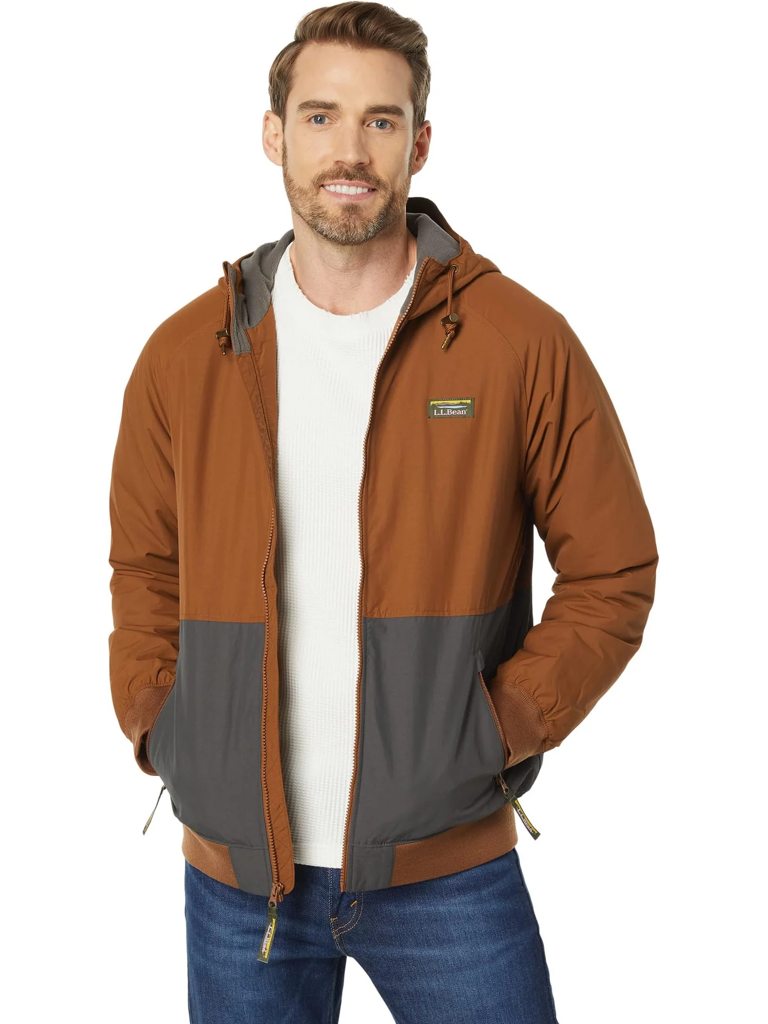 Мужская утепленная толстовка-бомбер с цветными блоками L.L.Bean — 1