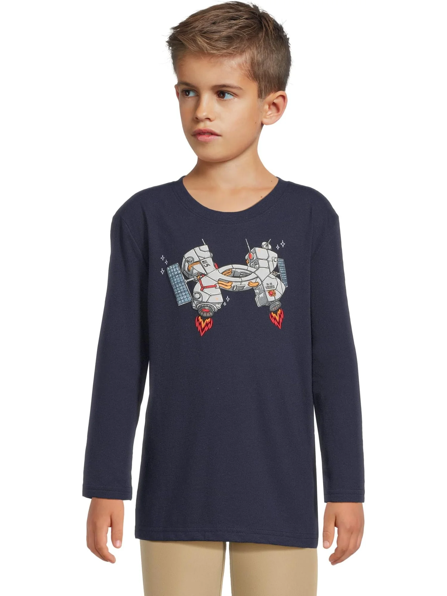 Футболка с логотипом Satellite Tech с длинным рукавом Under Armour Kids — 1