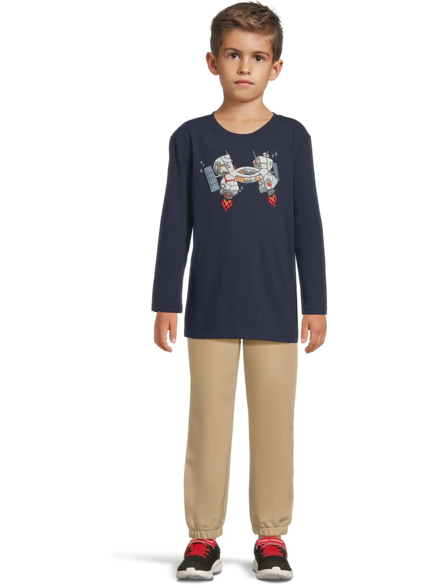 Футболка с логотипом Satellite Tech с длинным рукавом Under Armour Kids — 4