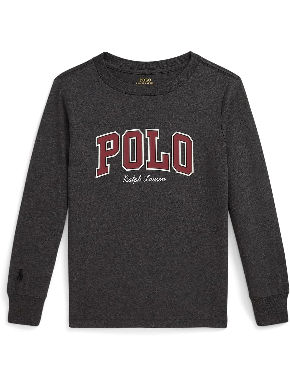 Хлопковая футболка с длинным рукавом и логотипом Polo Ralph Lauren Kids — 1