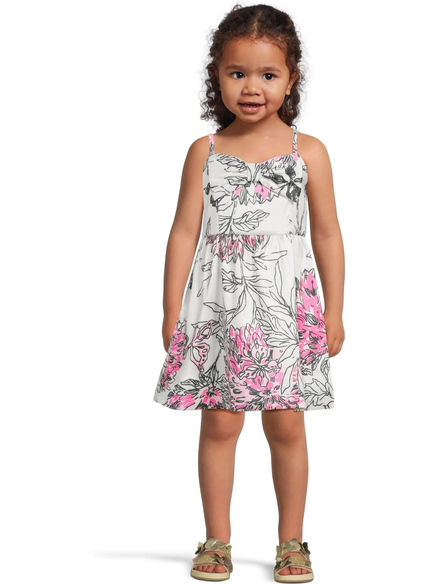 Мини-платье Райдер Lilly Pulitzer Kids, Coconut All Dahled Up Luxe — коричневый