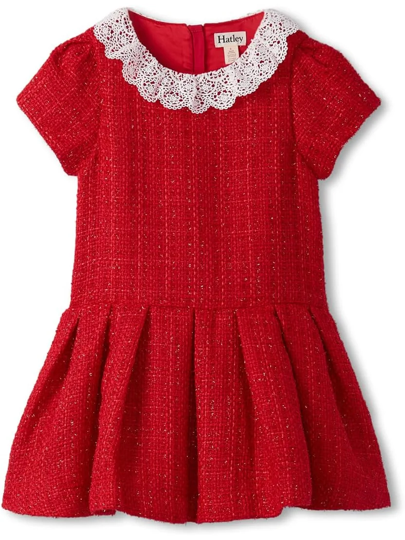 Платье с кружевным воротником Hatley Kids — красный