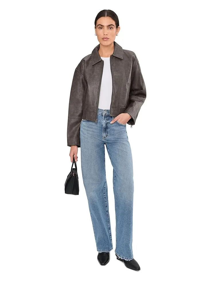 Женская куртка-бомбер Levi's Faux Leather With Laydown Collar — 2