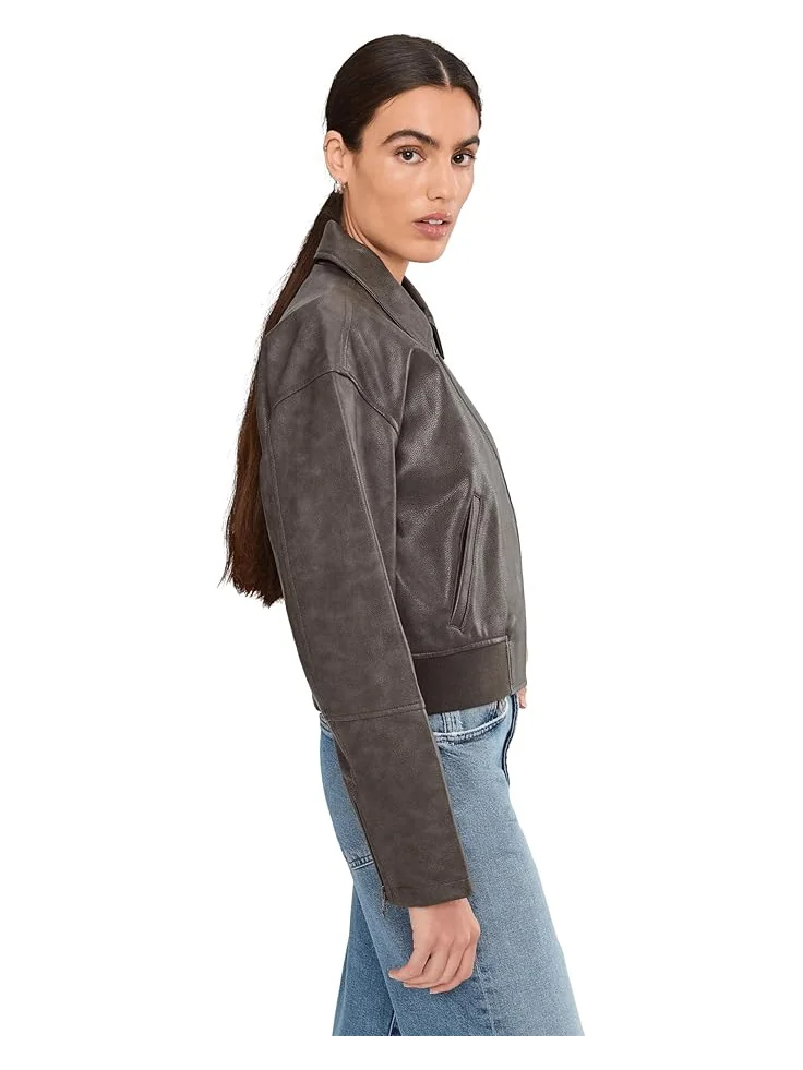 Женская куртка-бомбер Levi's Faux Leather With Laydown Collar — 3