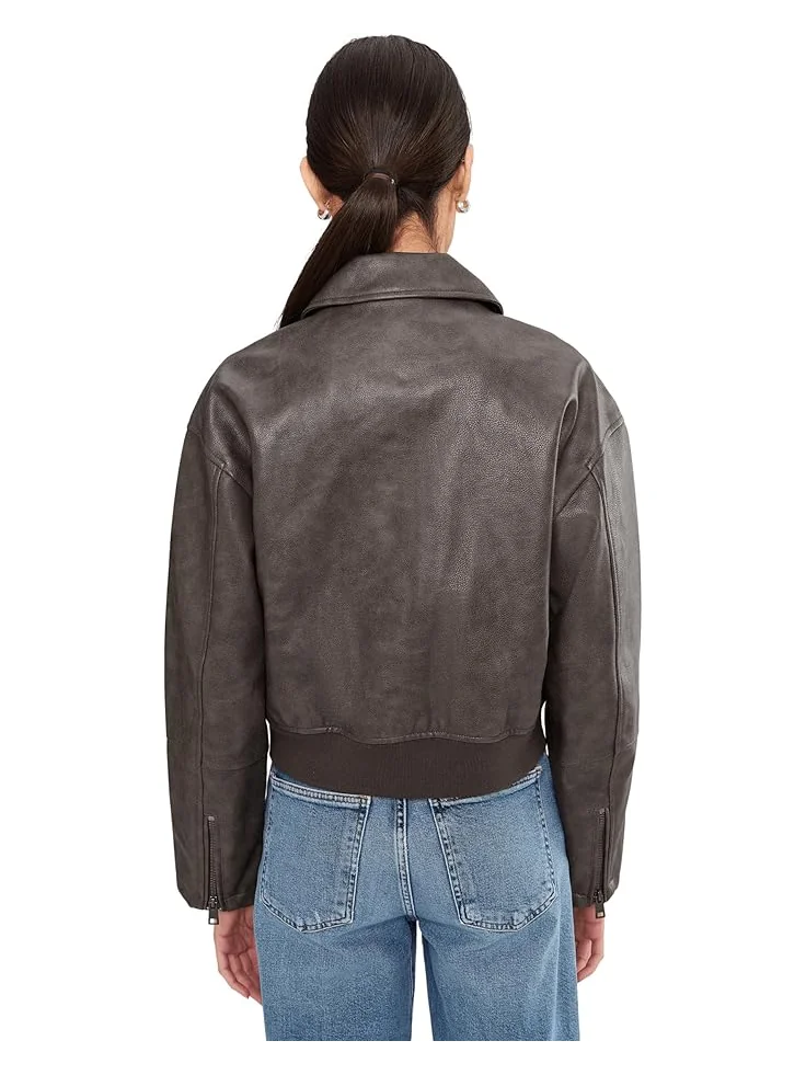 Женская куртка-бомбер Levi's Faux Leather With Laydown Collar — 4