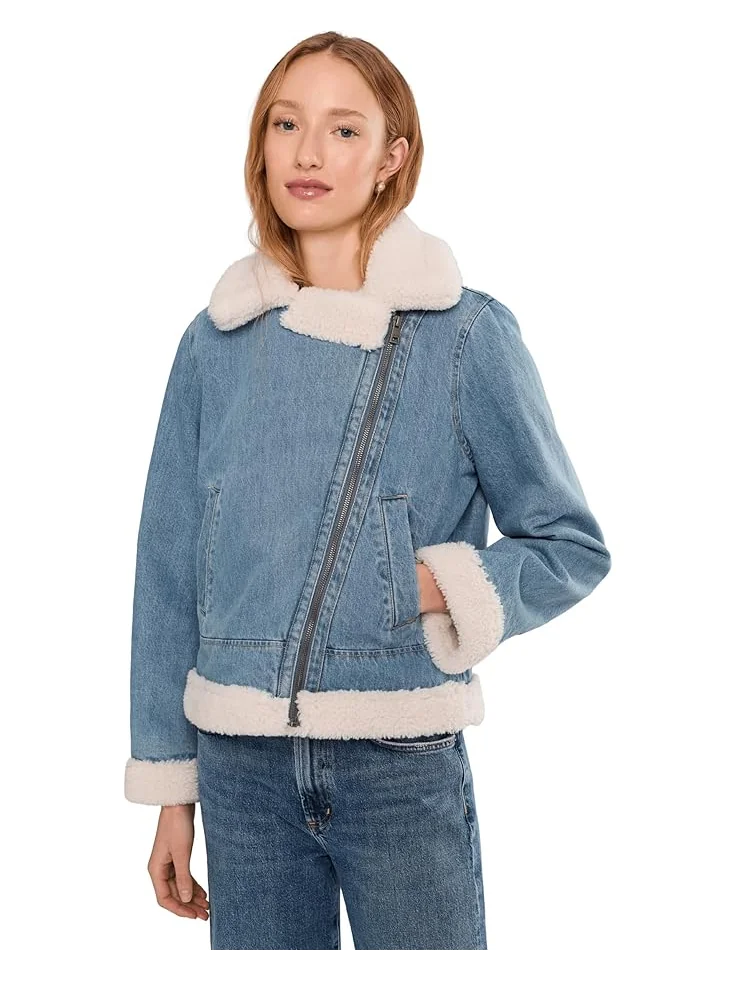 Женская джинсовая косуха Levi's с подкладкой из шерпы, Medium Wash — 1
