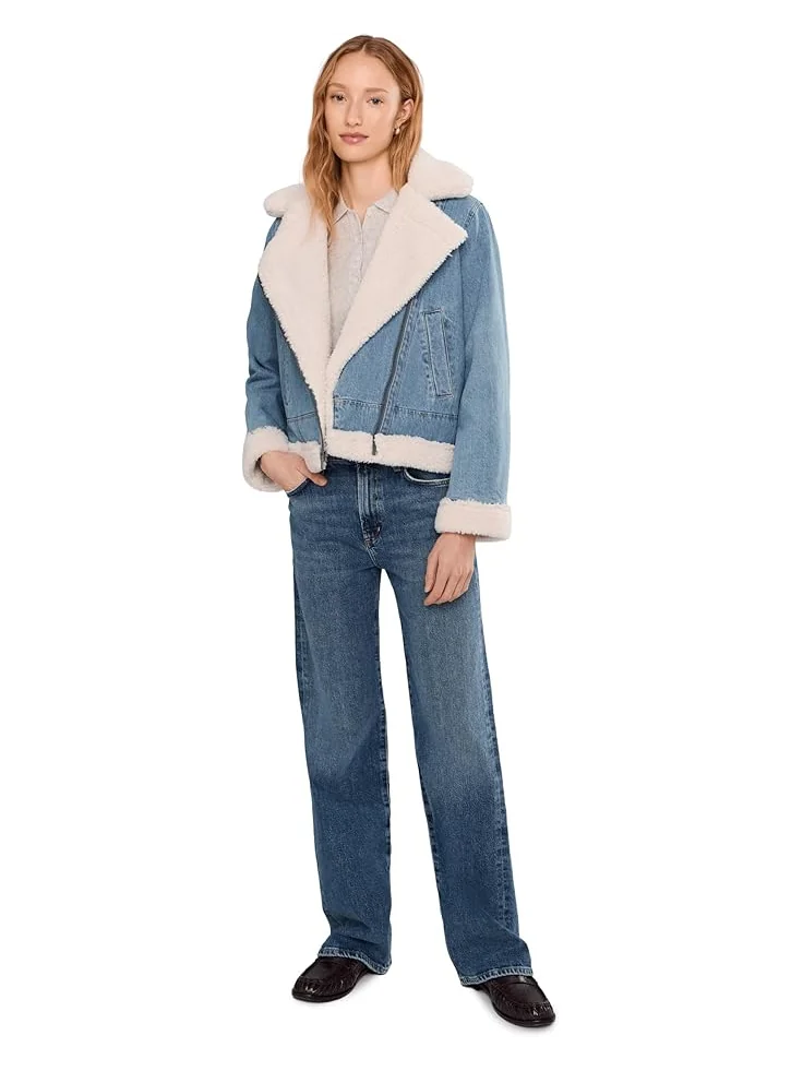 Женская джинсовая косуха Levi's с подкладкой из шерпы, Medium Wash — 2