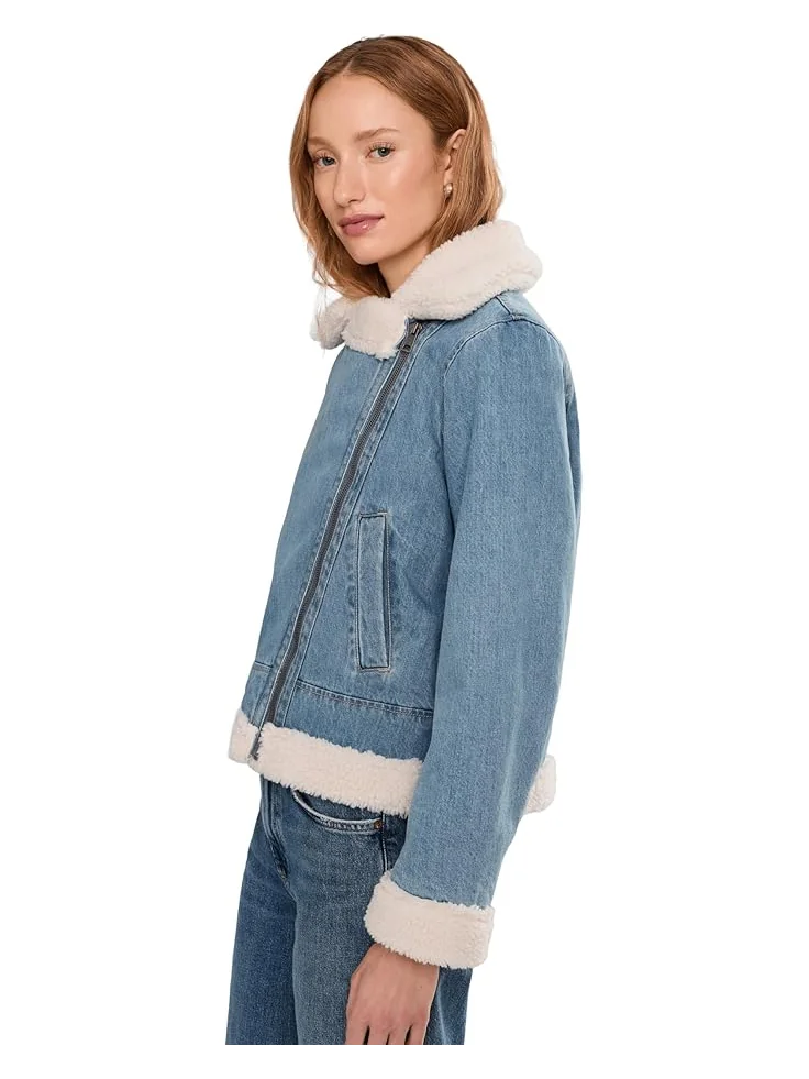Женская джинсовая косуха Levi's с подкладкой из шерпы, Medium Wash — 3