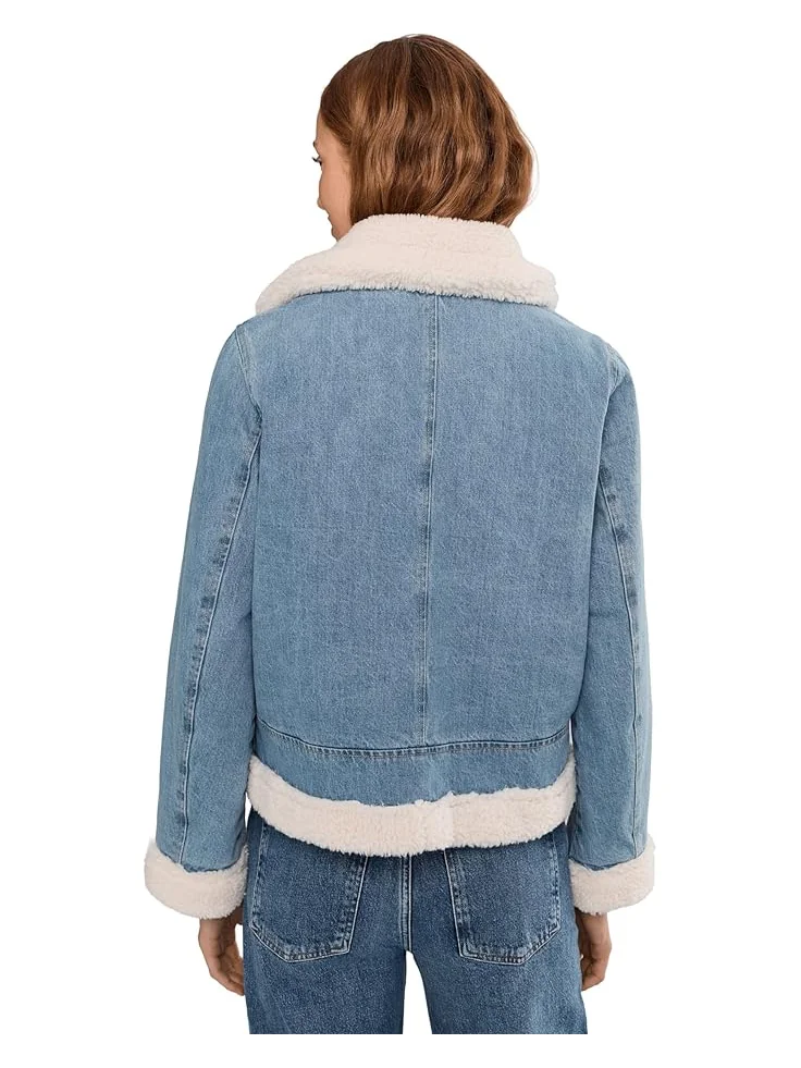 Женская джинсовая косуха Levi's с подкладкой из шерпы, Medium Wash — 4