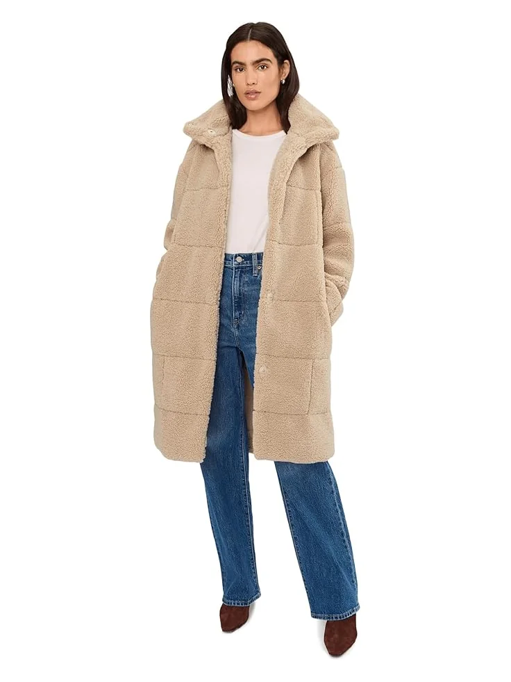 Женская удлиненная стеганая куртка-толстовка Levi's Long Length Quilted Teddy — 2