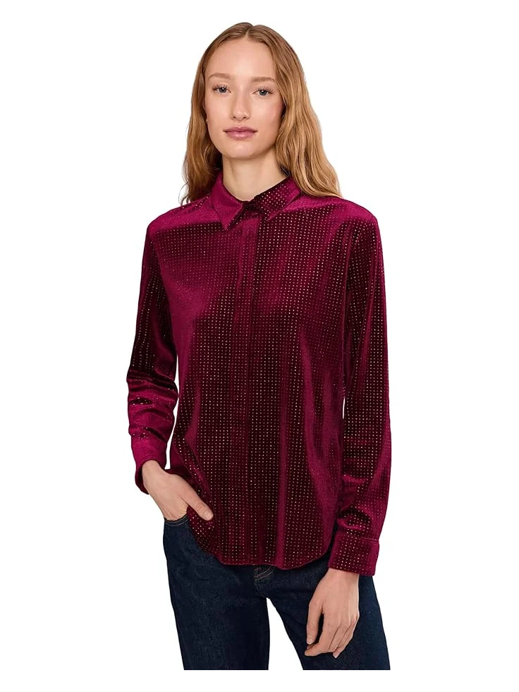 Женская блуза с пайетками и застежкой на пуговицы Vince Camuto Sequin Button Front — 1