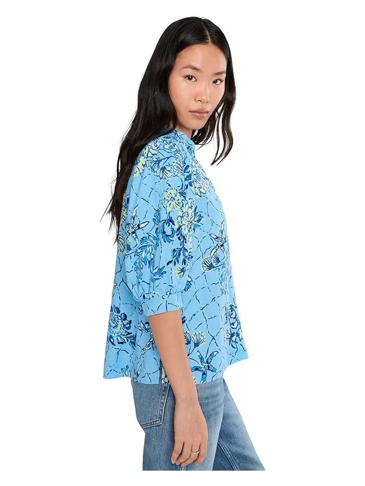 Женская блуза Lilly Pulitzer Mialeigh с рукавом три четверти из льна — 3